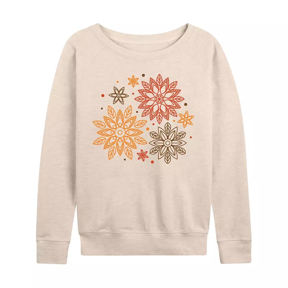 Women's Autumn Radial Design French Terry Long Sleeve Tee, Girl's,  Product Image