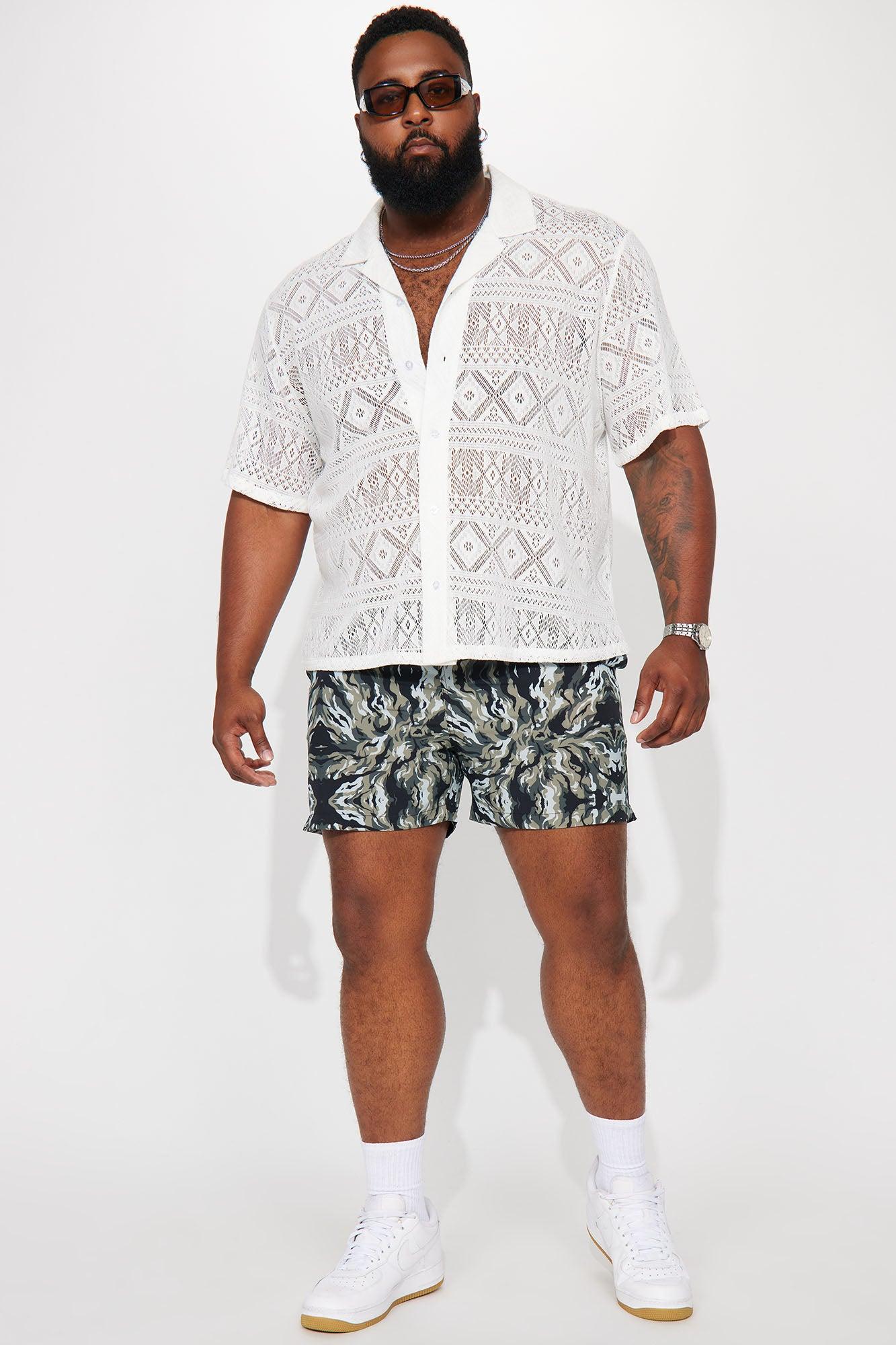 Ink Swirls Swim Trunk - Camouflage Product Image