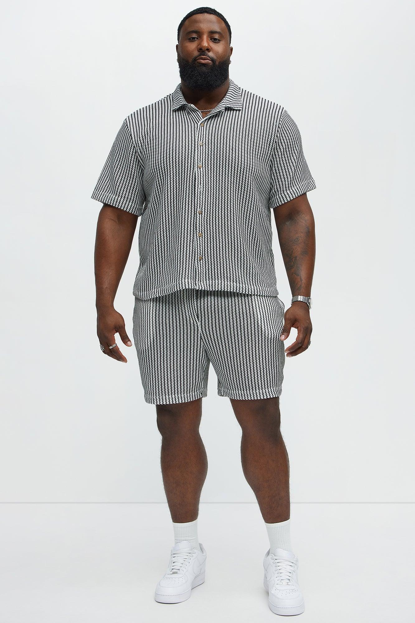 Summit Drawstring Zig Zag Shorts - Grey/combo Product Image