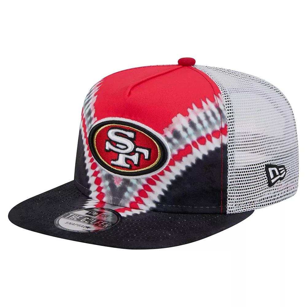 Men's New Era Scarlet/Black San Francisco 49ers Throwback Dye Golfer Snapback Hat, Red Product Image