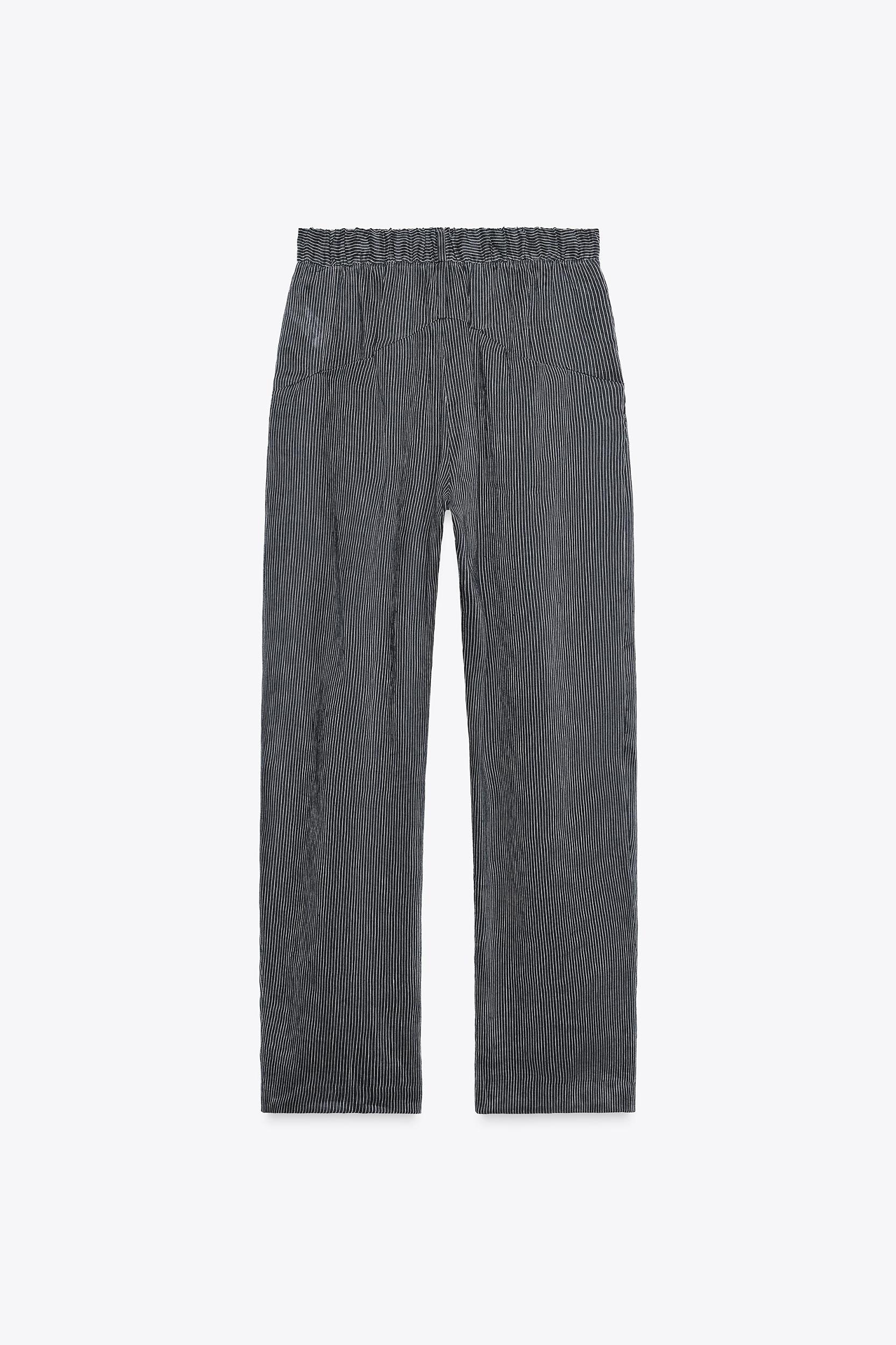 ZW COLLECTION STRIPED LINEN BLEND PANTS Product Image