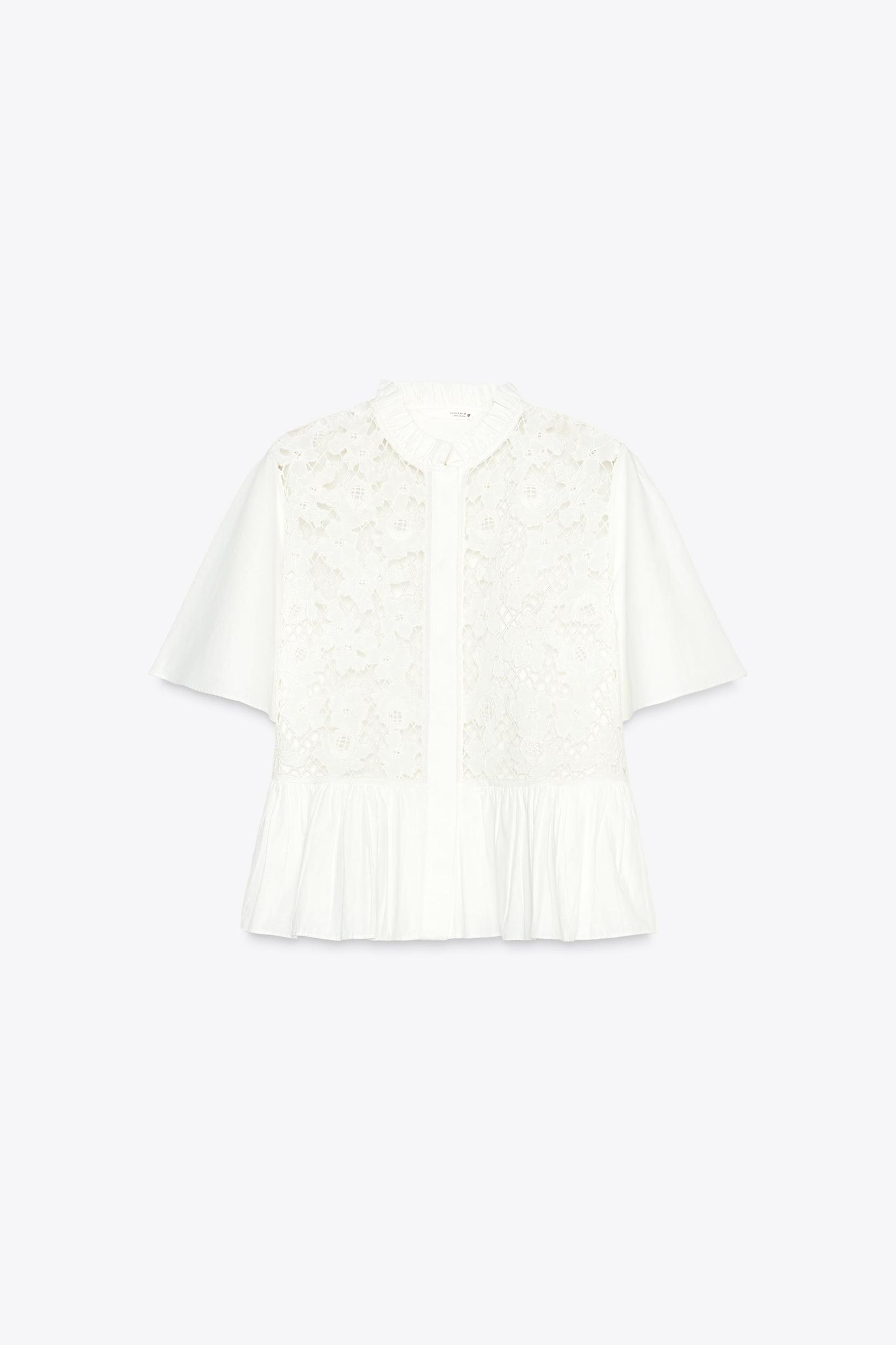ZW COLLECTION EMBROIDERED PEPLUM SHIRT Product Image