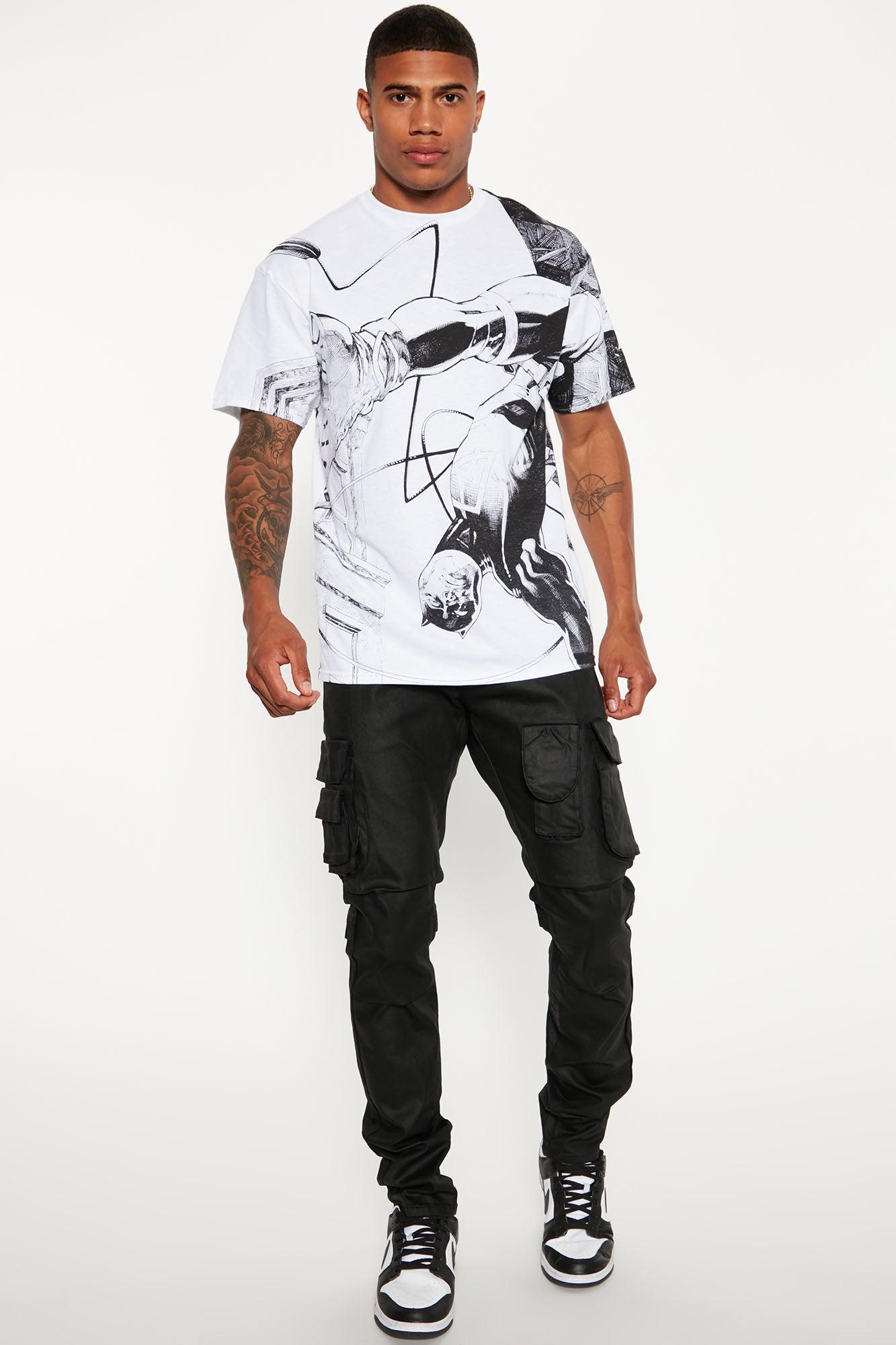 Flap Pockets Waxed Stacked Skinny Cargo Jeans - Black Product Image