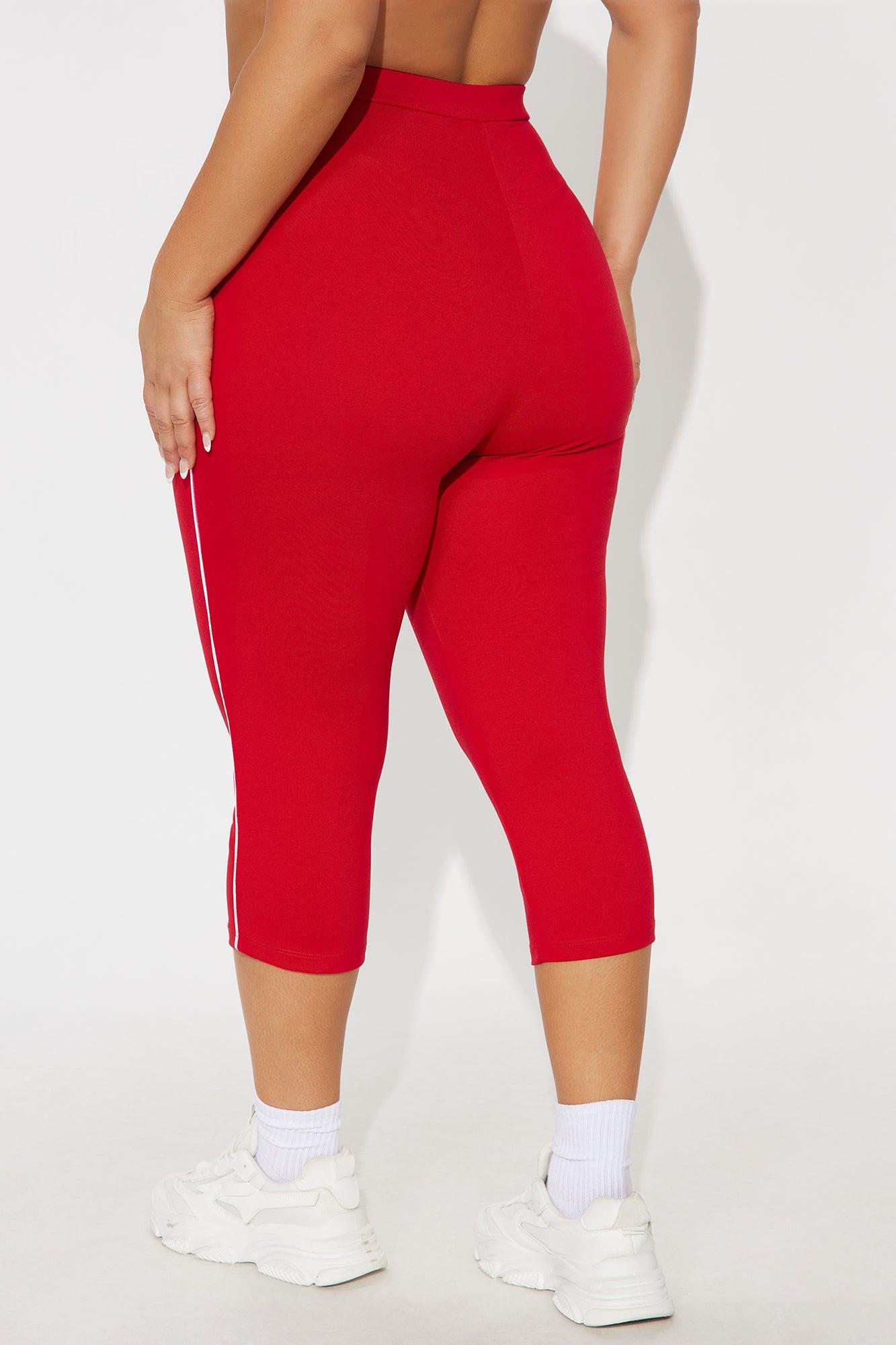 Shoot Your Shot Ponte Capri Legging - Red/White Product Image