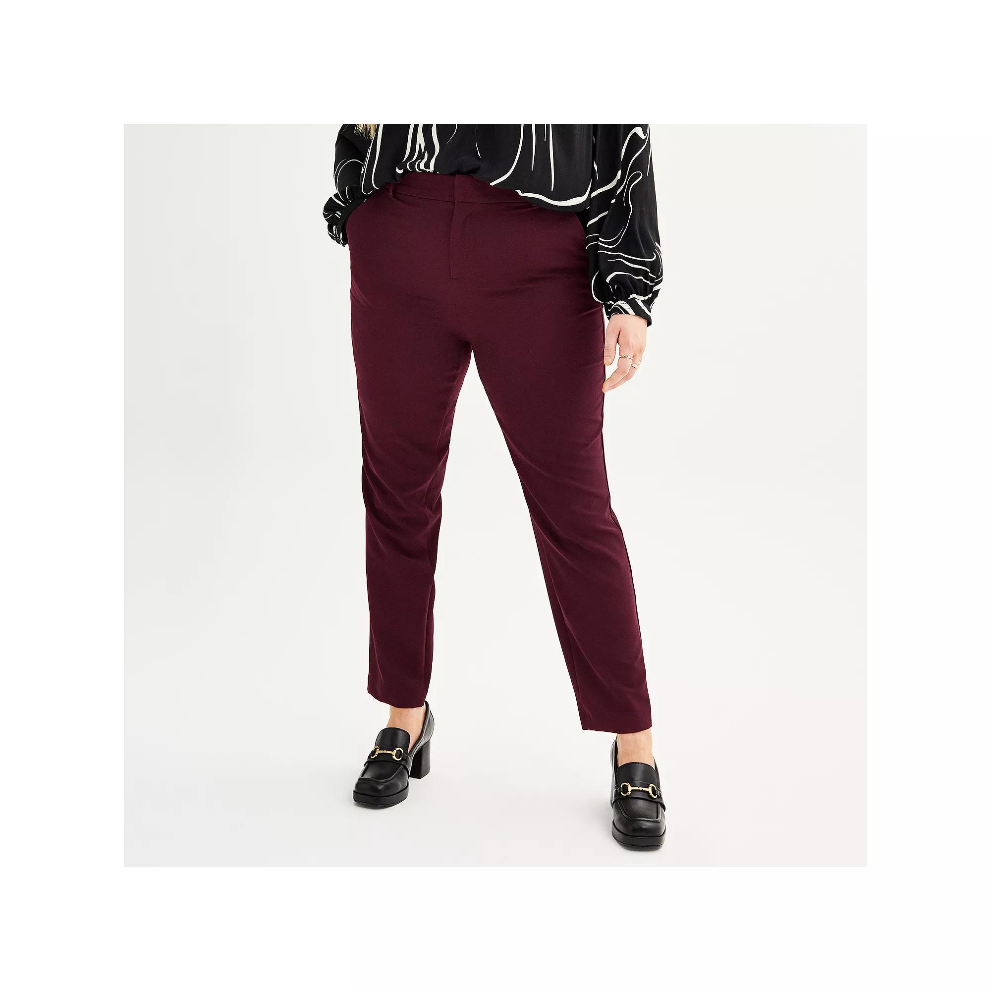 Plus Size Nine West Magic Waist Skinny Pants, Womens Maddie Purple Product Image