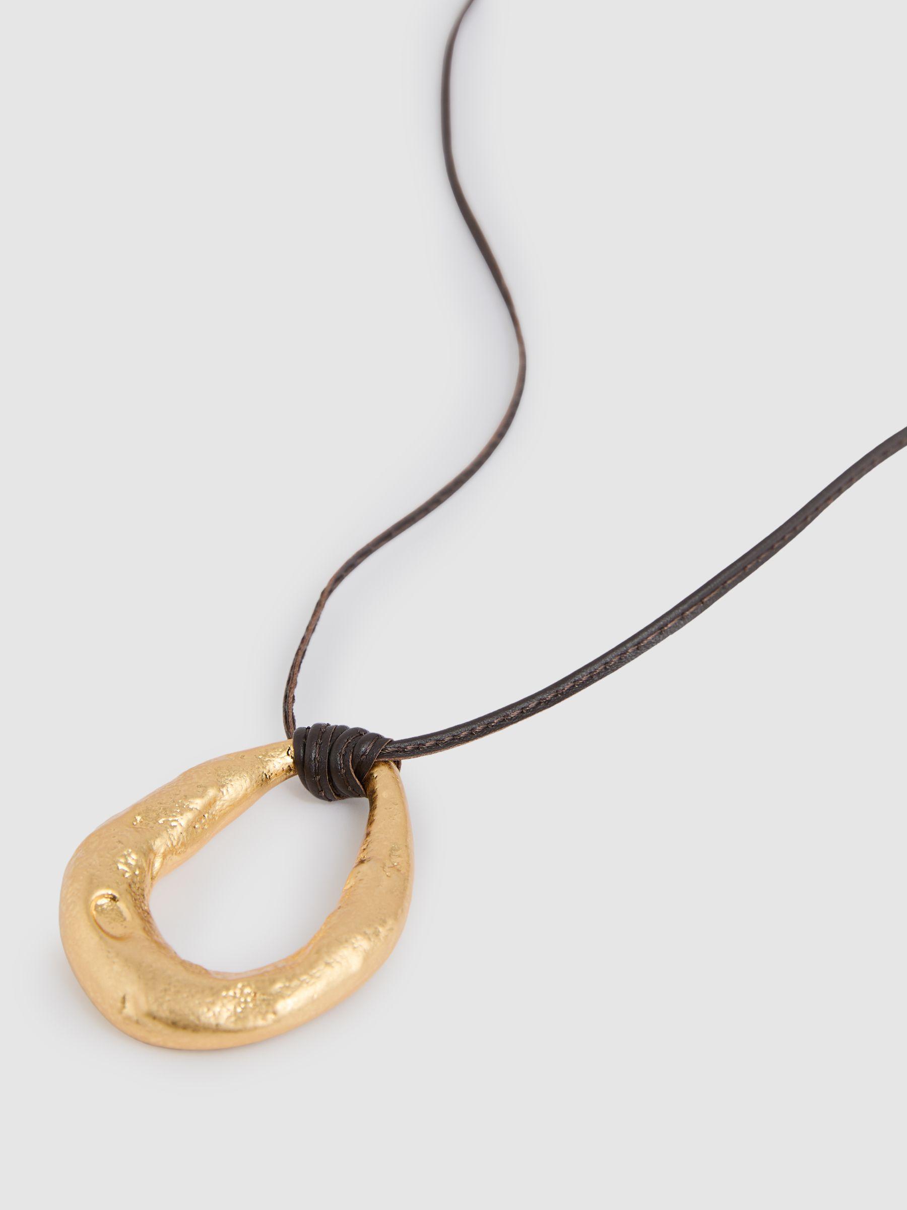 Molten Link Pendant Necklace in Gold Tone Product Image