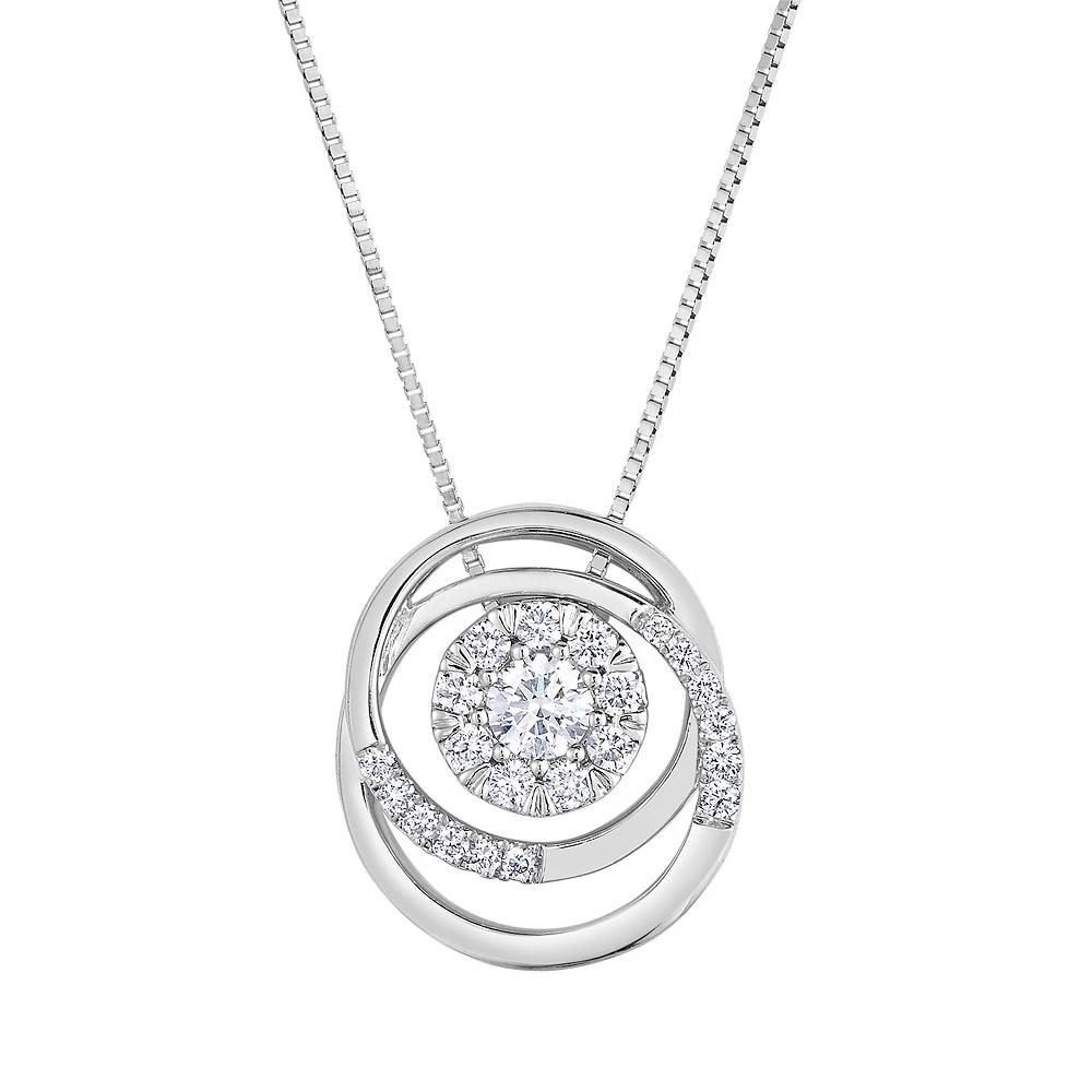 1/4 Carat T.W. Diamond 10k White Gold Pendant Necklace, Women's, Size: 18" Product Image