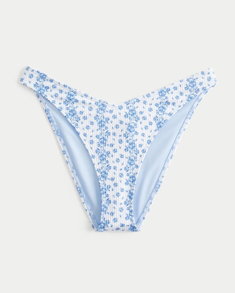 Ribbed High-Leg Cheeky Bikini Bottom Product Image