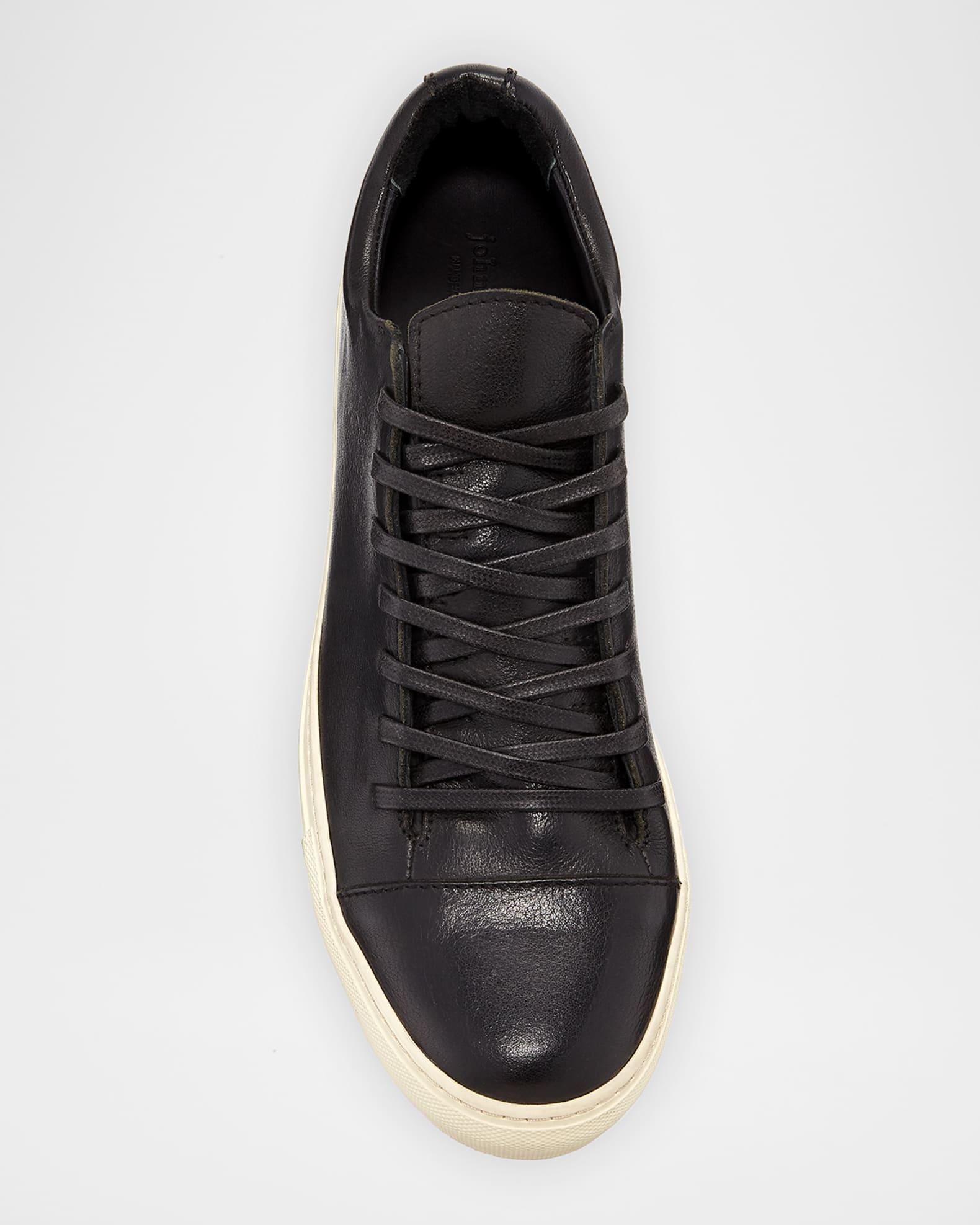 Men's Reed Leather Low-Top Sneakers, Black Product Image