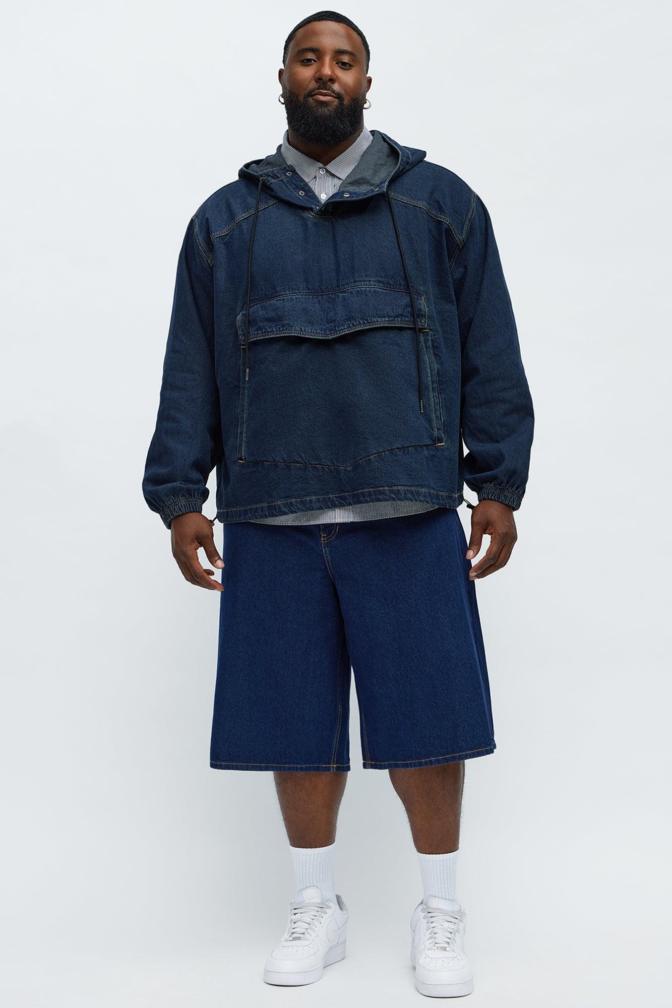 Oversized In My City Anorak Denim Jacket - Dark Wash Male Product Image