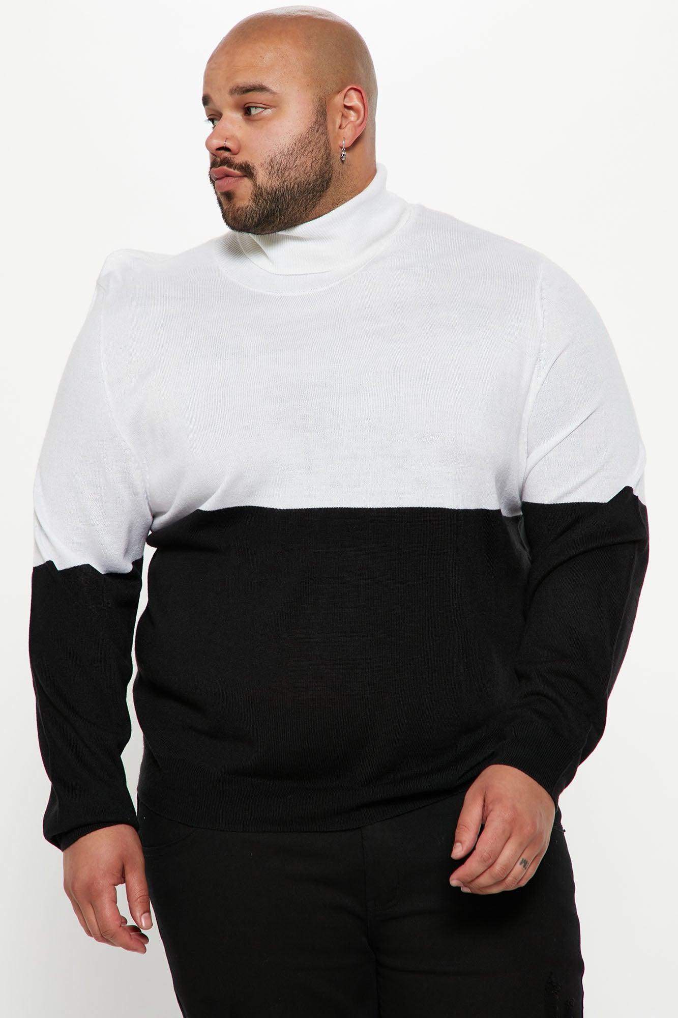 DeAngelo Colorblocked Turtleneck Sweater - Black/White Male Product Image