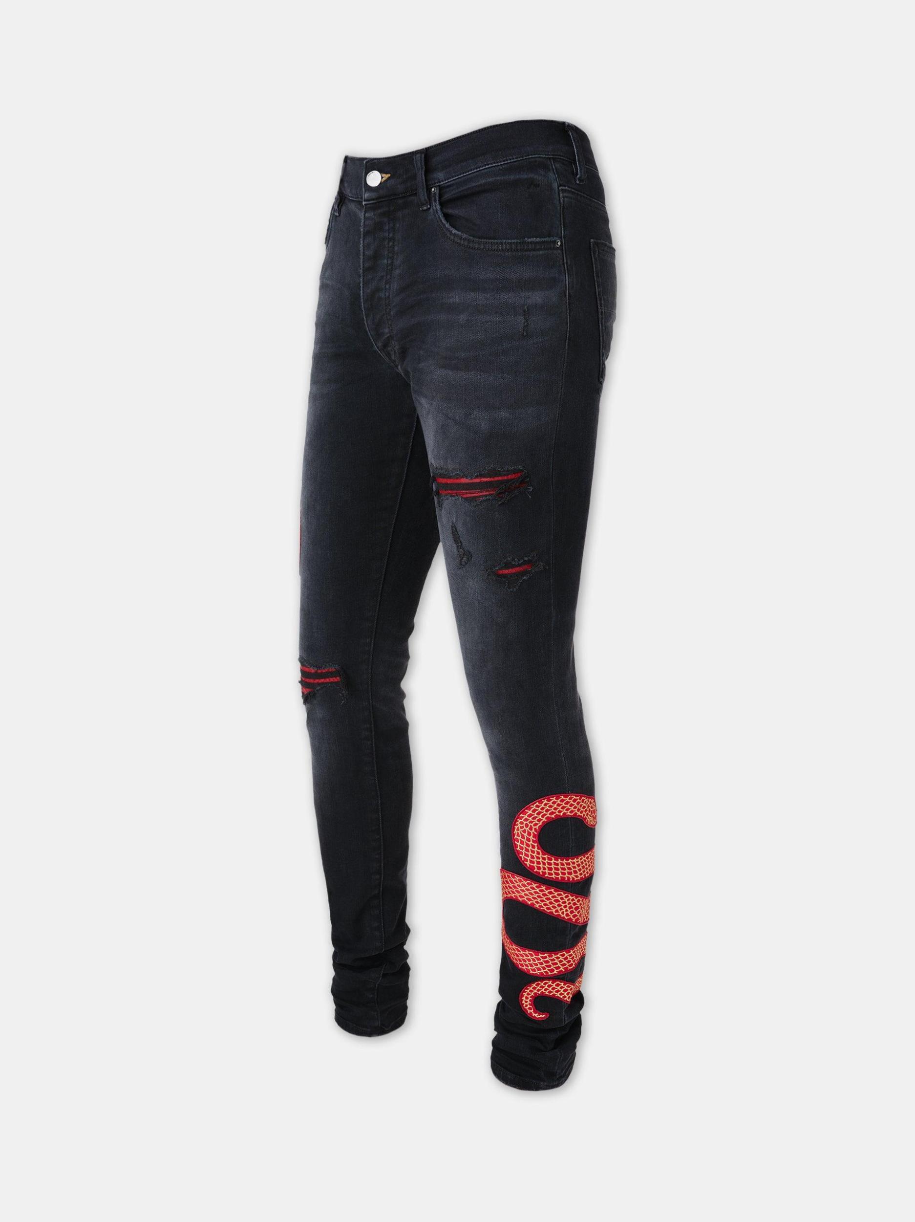AMIRI SNAKE SKINNY JEAN - Vintage Black Product Image