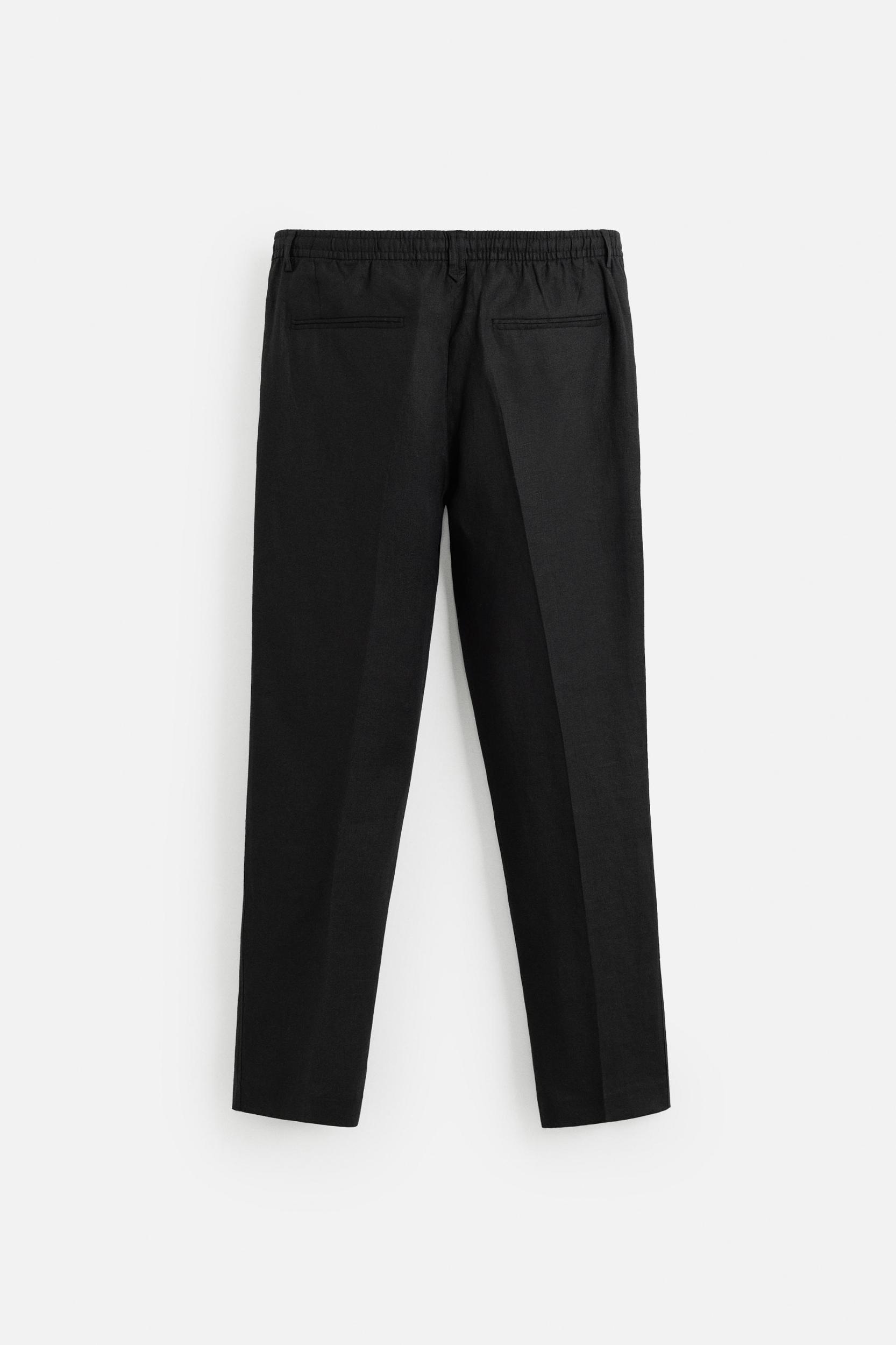100% LINEN REGULAR FIT PANTS Product Image