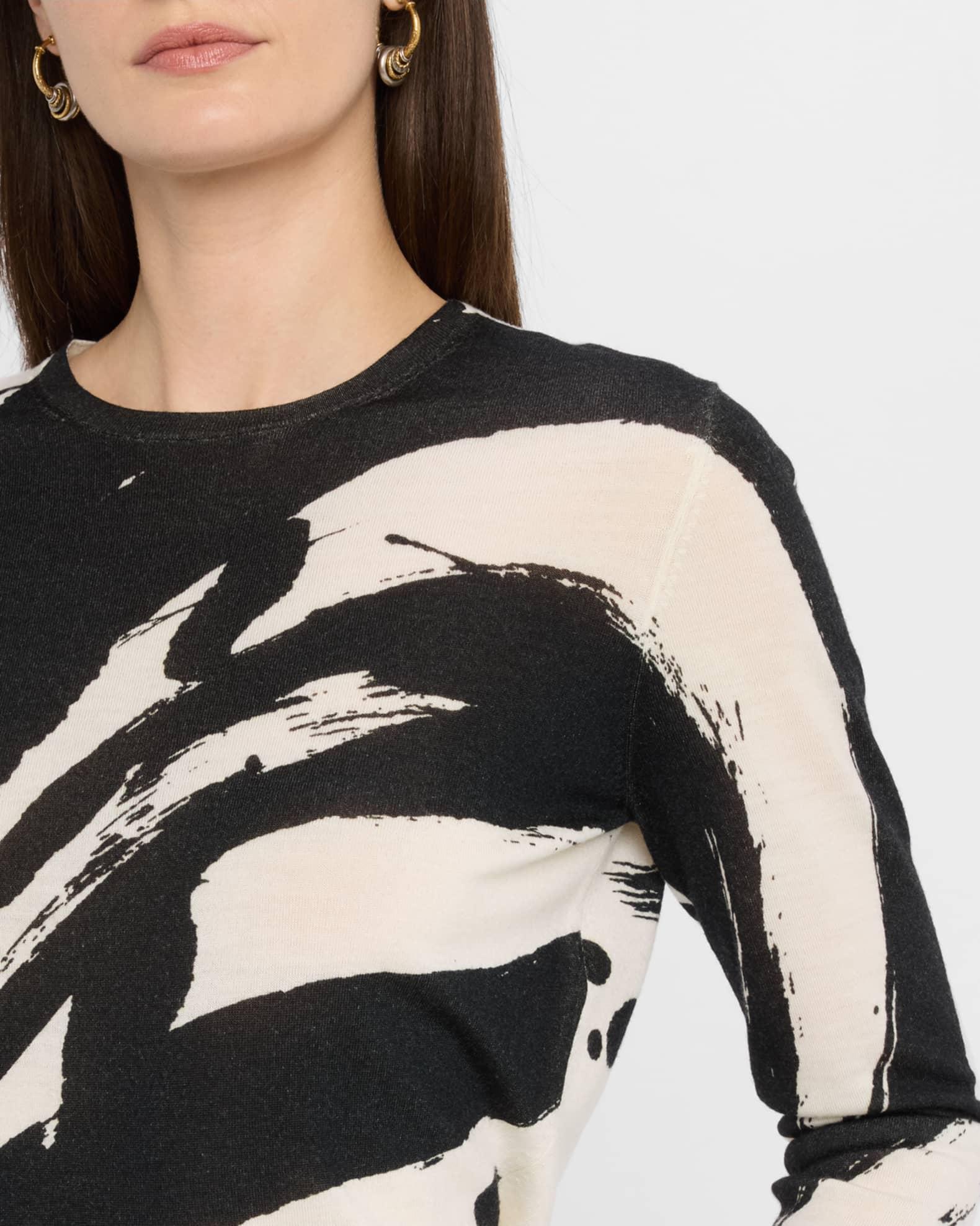 Abstract Long Sleeve Merino Wool Sweater Product Image
