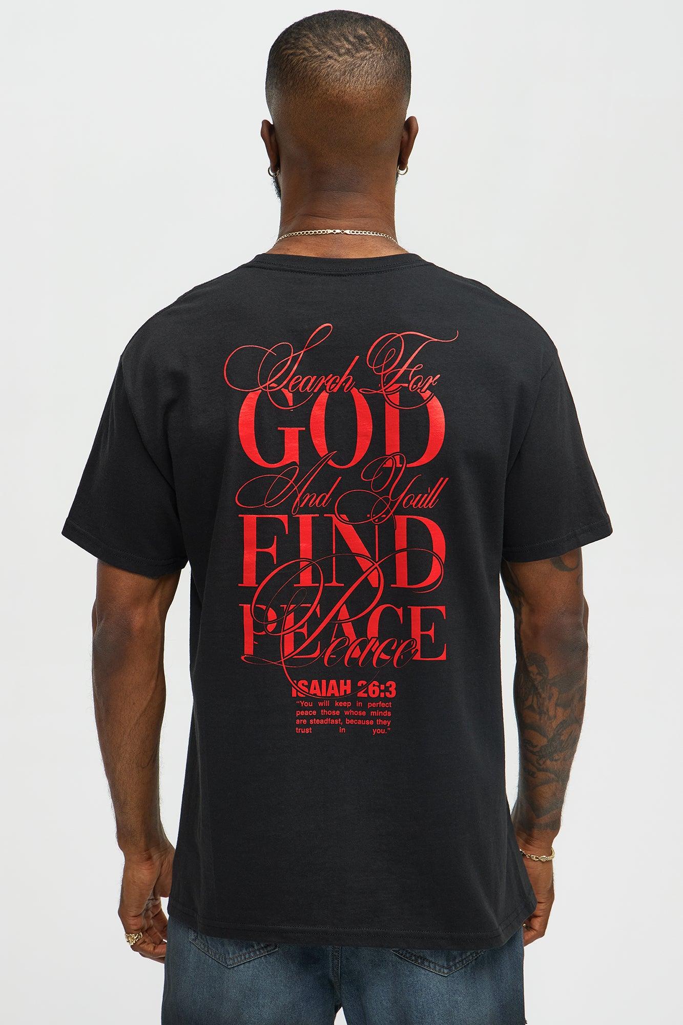 Find God Find Peace Heart Short Sleeve Tee - Black Male Product Image