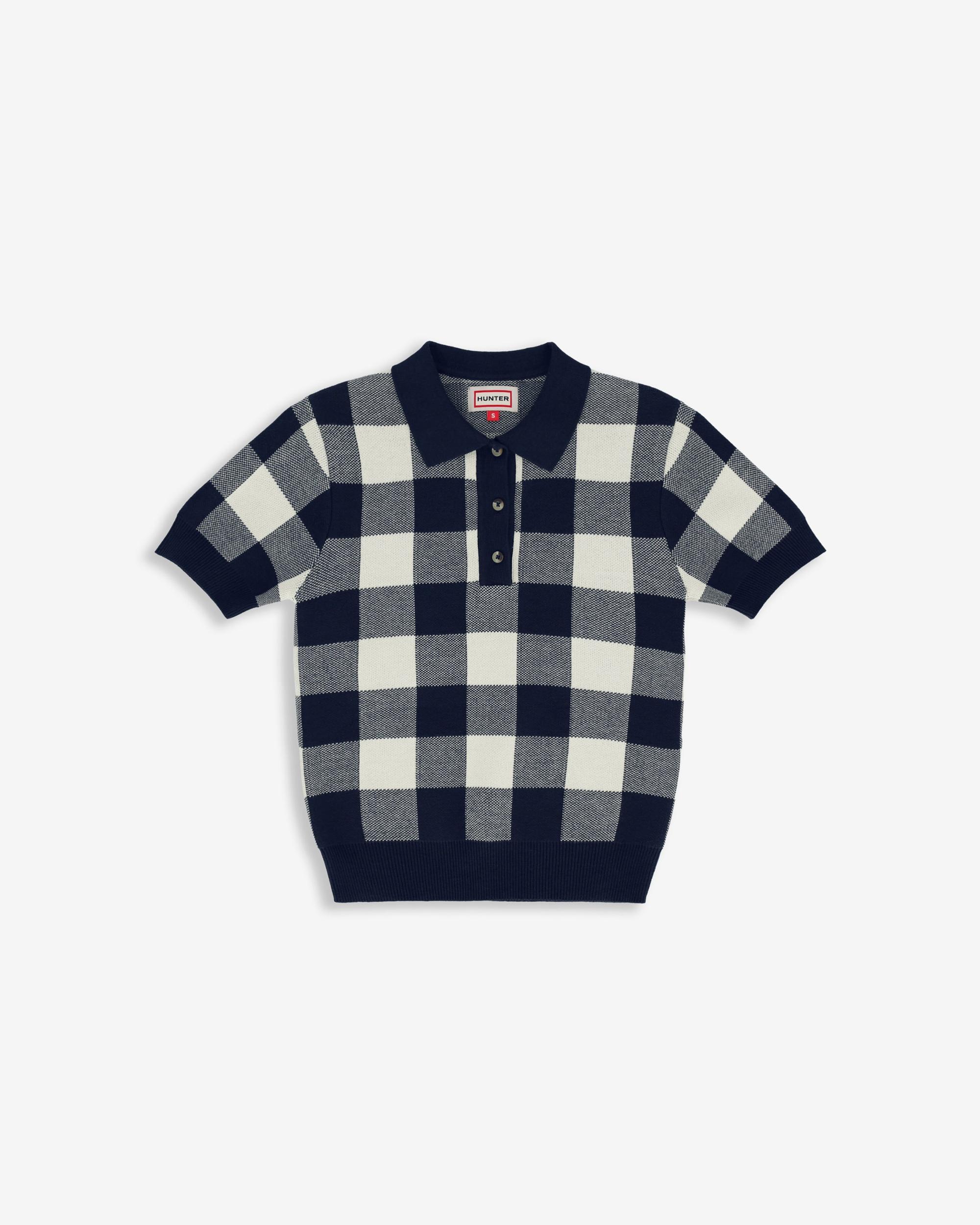 Women's Kindie Knit Gingham Polo Shirt Female Product Image