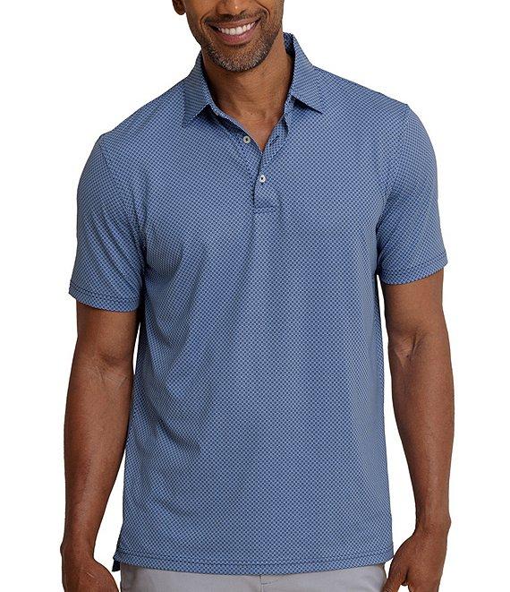 Southern Tide Performance Stretch Driver Coastal Geo Printed Short Sleeve Polo Shirt Product Image