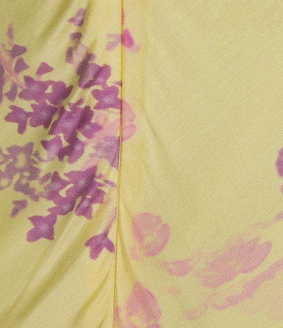 French Connection Elyria Oona Floral Print Cowl Neck Sleeveless Satin Midi Dress Product Image