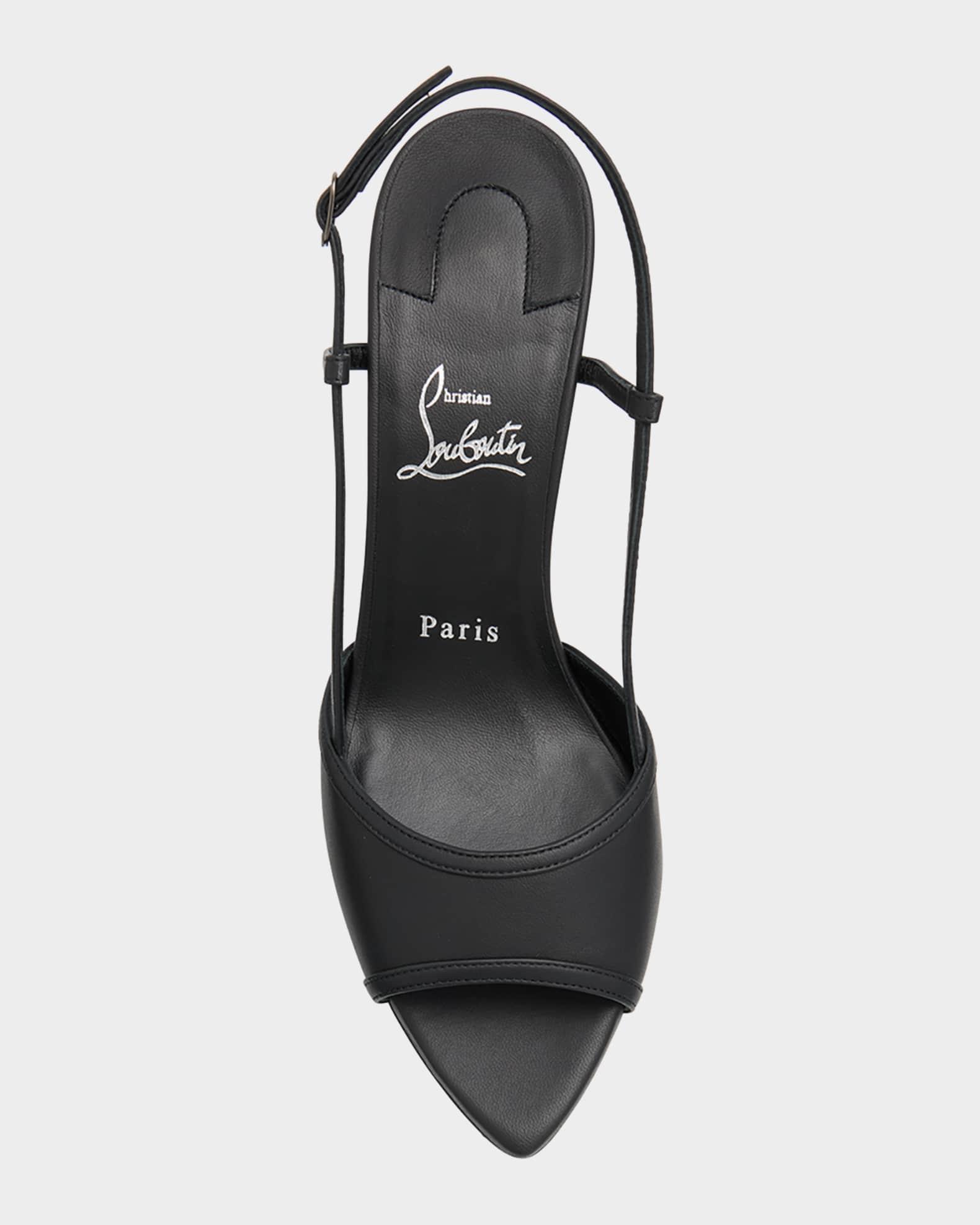 Miss Z Leather Red Sole Slingback Sandals Product Image