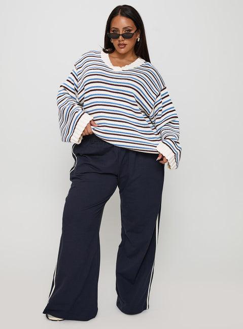 Karolyn Sweater Blue Stripe Curve Product Image