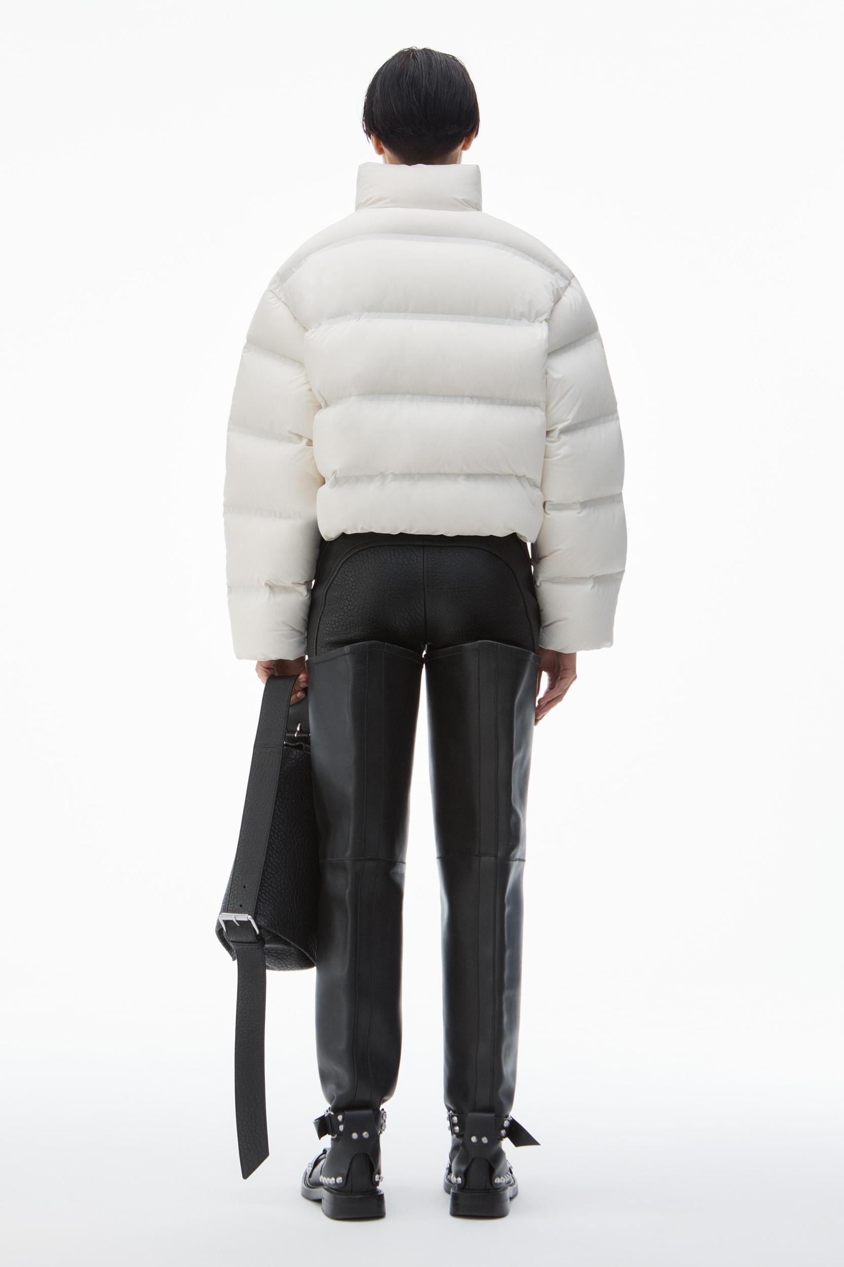 Cropped Puffer Coat With Reflective Logo Product Image