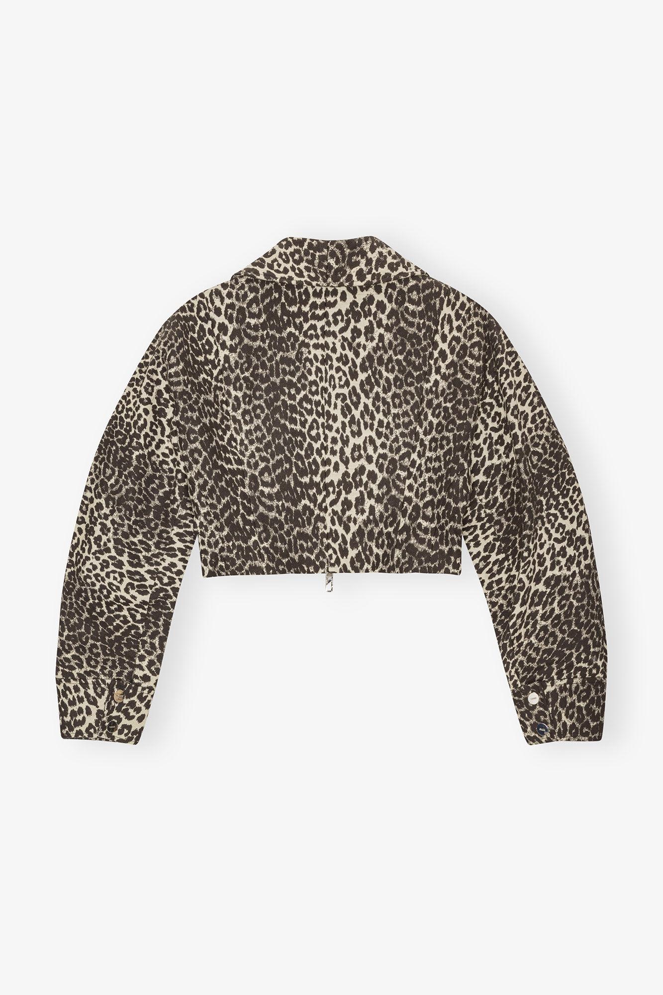 Leopard Curve Sleeve Short Jacket Product Image
