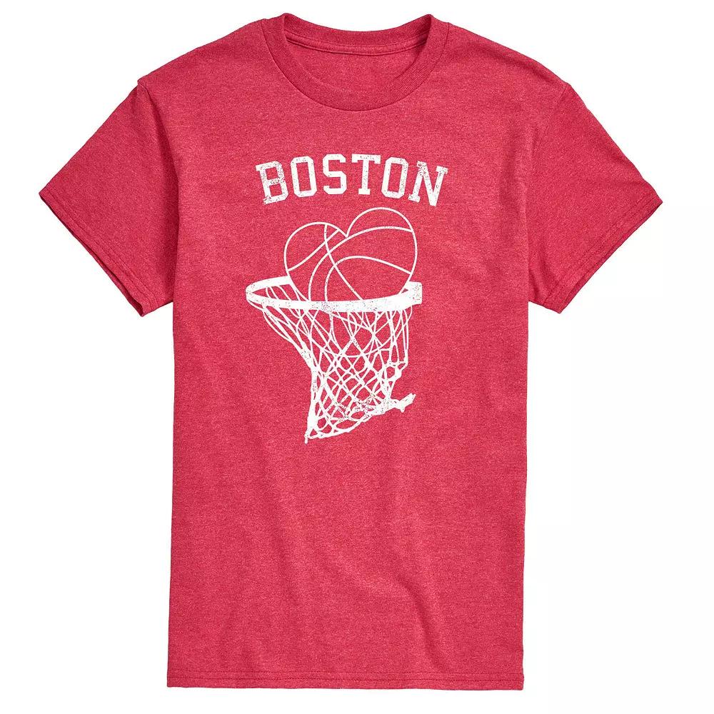Men's Basketball Heart Boston Graphic Tee,  Product Image