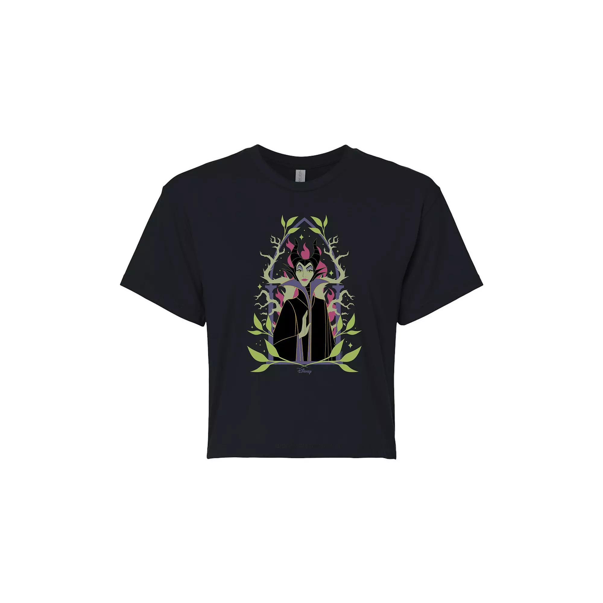 Disney's Sleeping Beauty Maleficent Juniors' Cropped Tee, Girl's,  Product Image