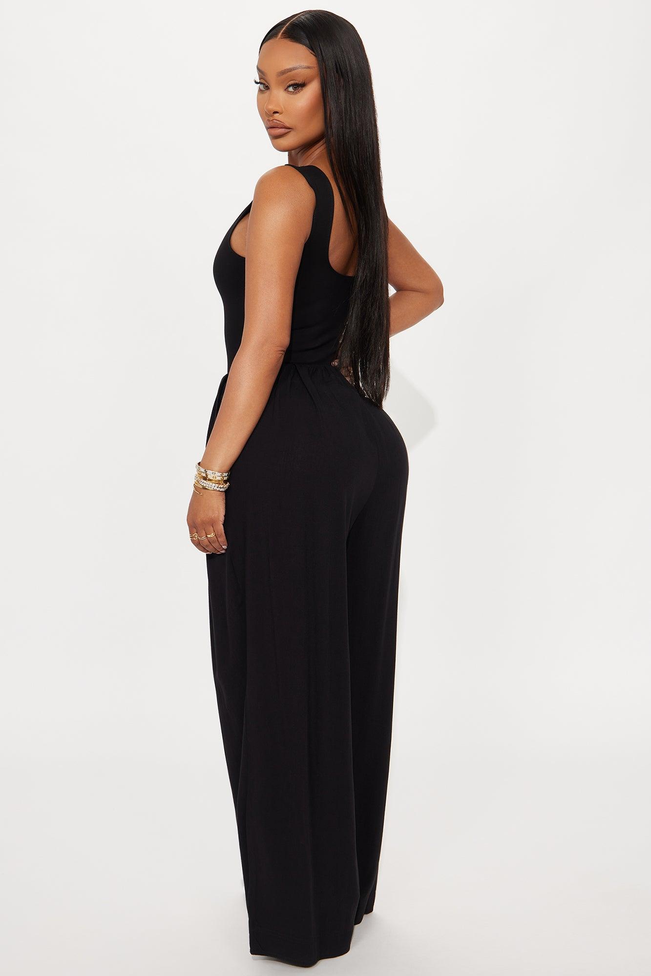 Mariah Sleeveless Wide Leg Jumpsuit - Black Product Image