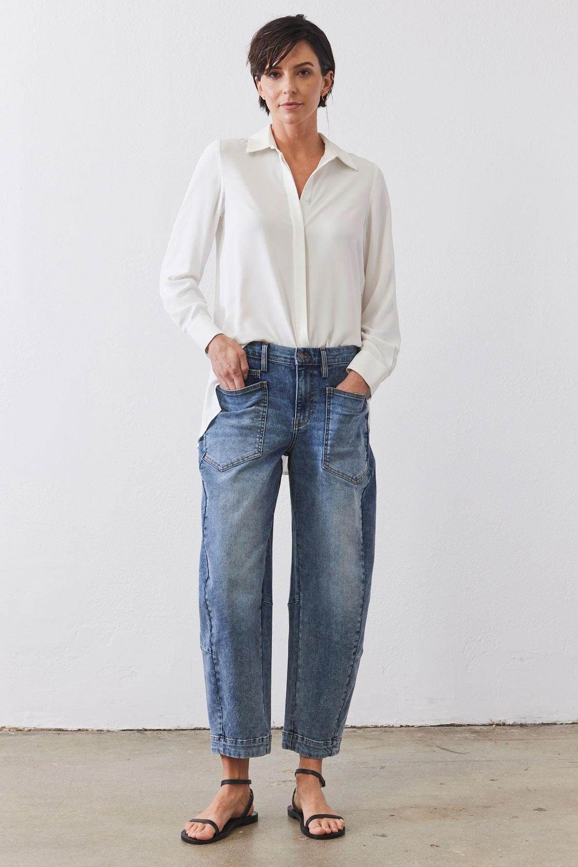 The Slouchy Denim Pants Product Image