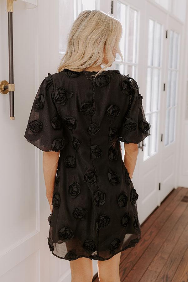 Dream Come True Applique Mini Dress in Black Product Image