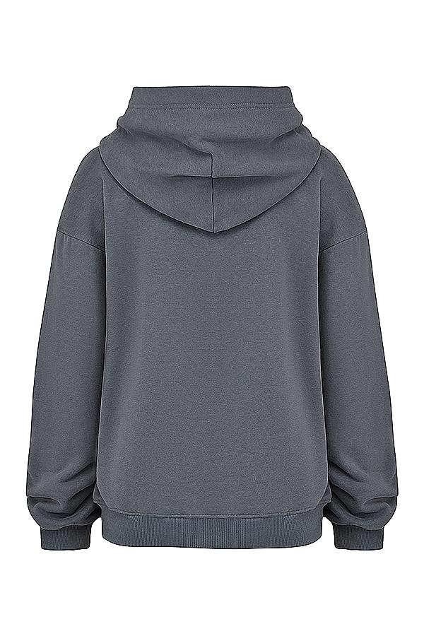 Mirage  slate cotton fleece-back zip through hoodie Product Image