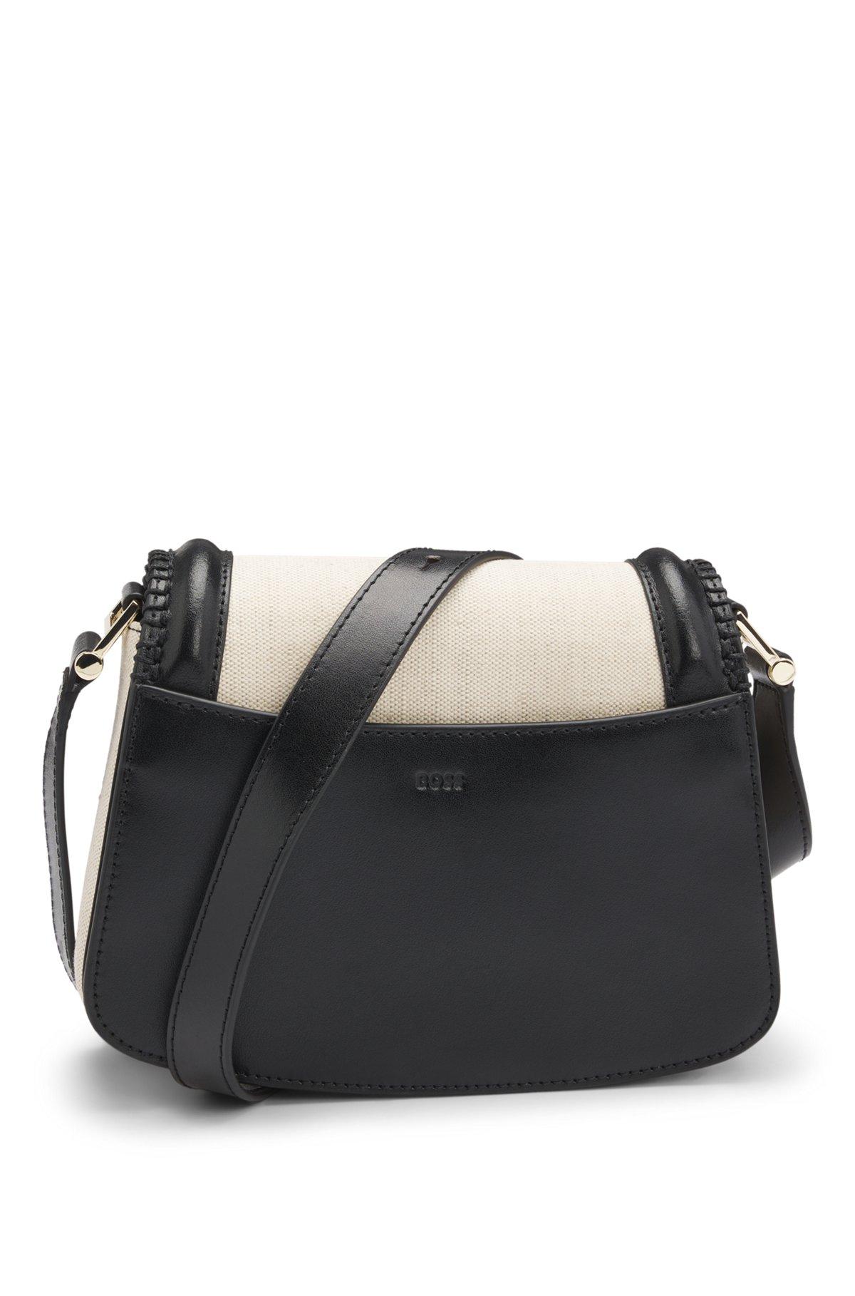 BOSS - Ariell saddle bag with Double B monogram closure - White Product Image