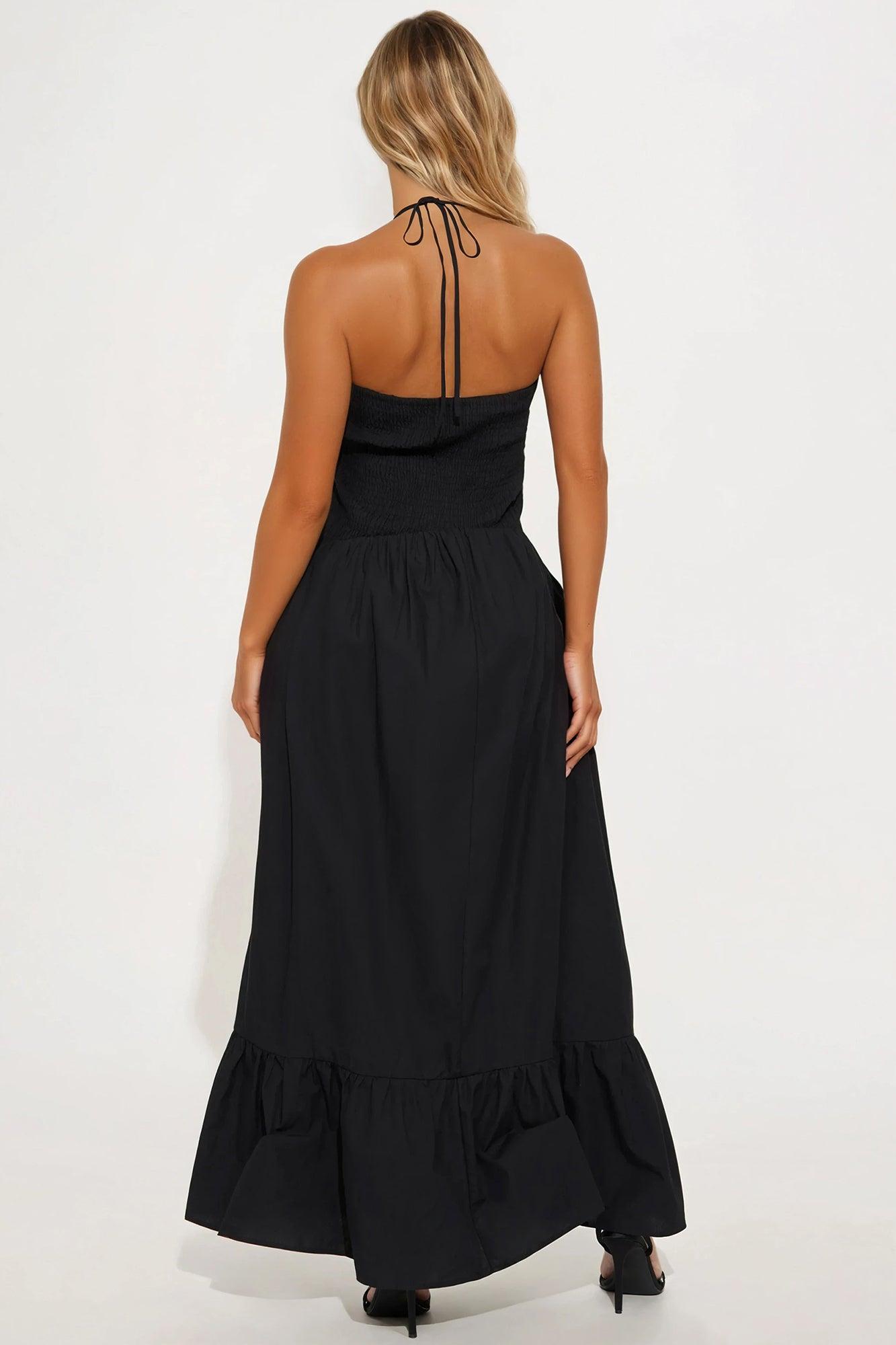 Kylie Halter Maxi Dress - Black Product Image