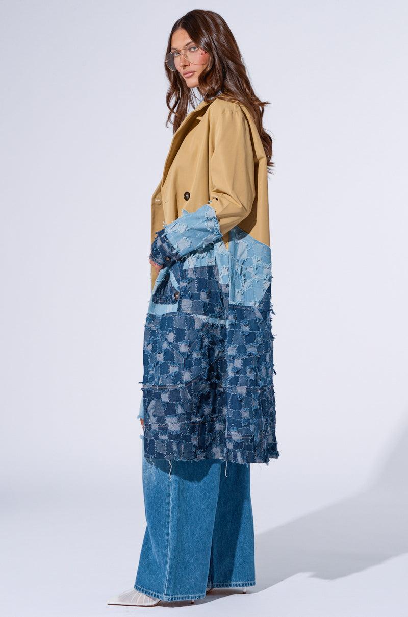 WICKER PARK DENIM DETAIL TRENCH Product Image