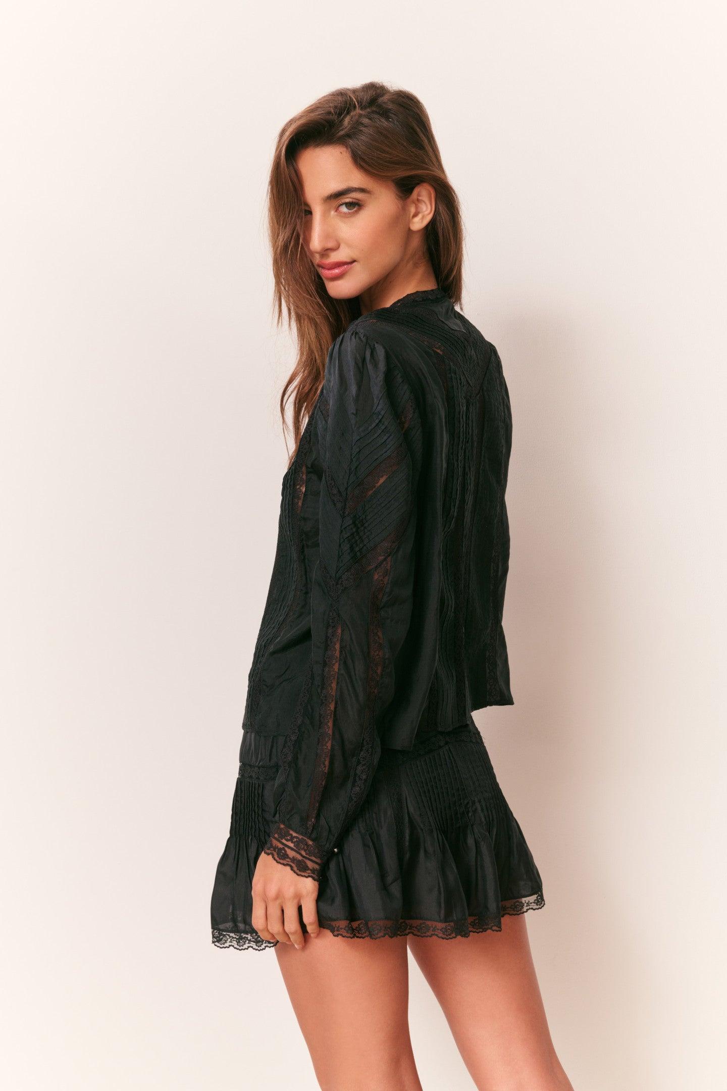 Willia Silk Lace-Detailed Mini Skirt Product Image