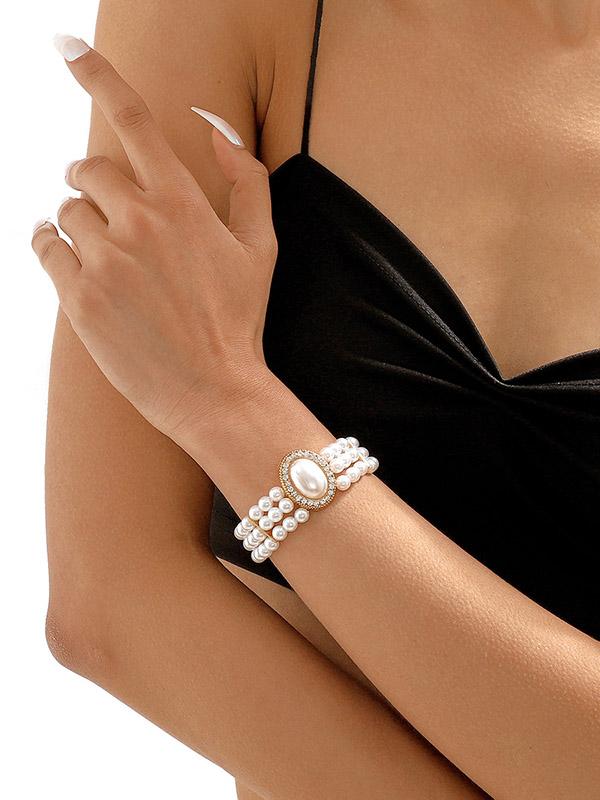 Adjustable Chains Geometric Rhine Stones Bracelet Accessories Product Image