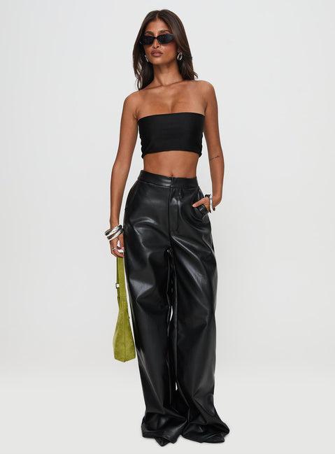 Tempted Faux Leather Pant Black Product Image