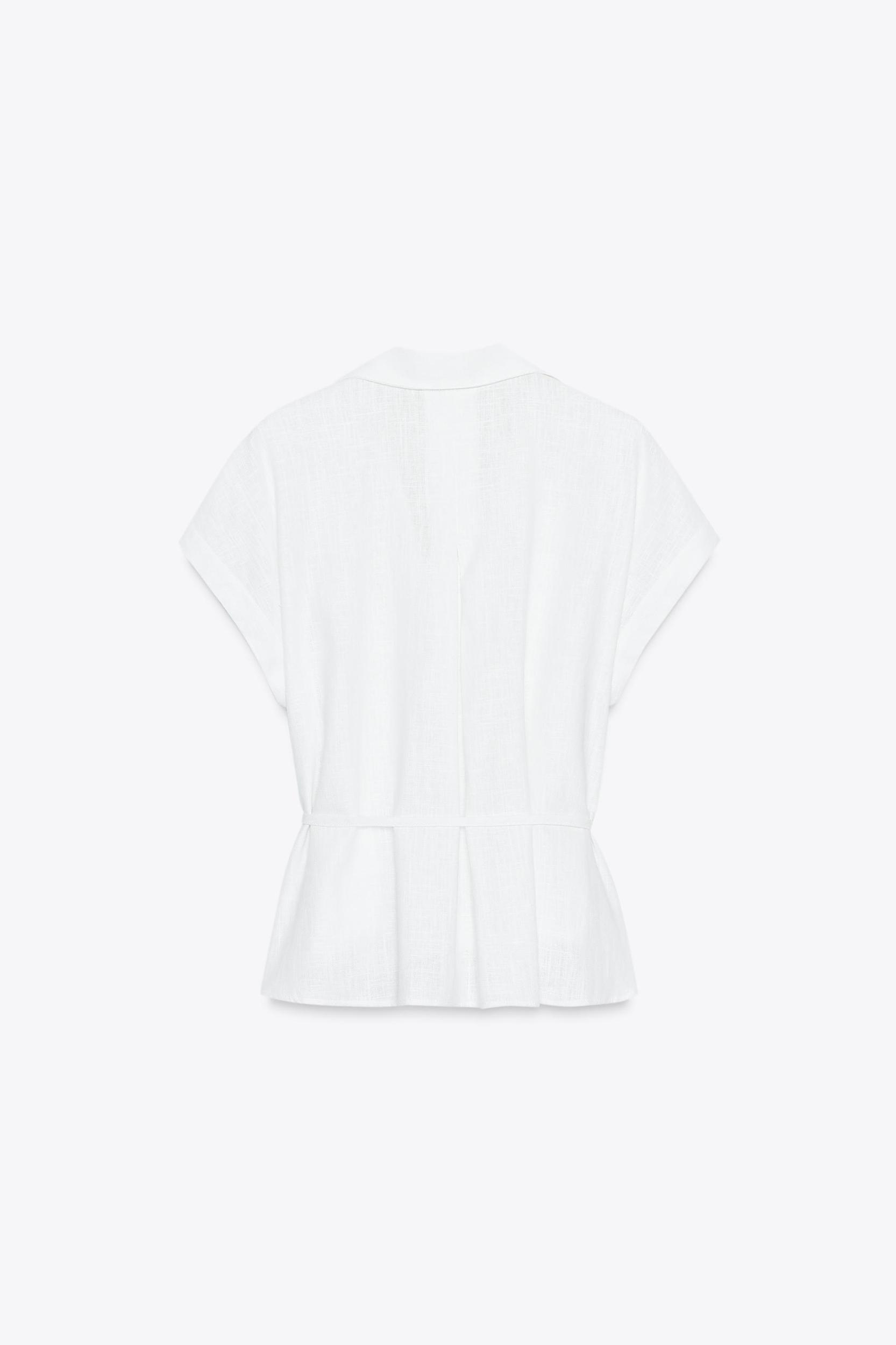 BELTED LINEN BLOUSE Product Image