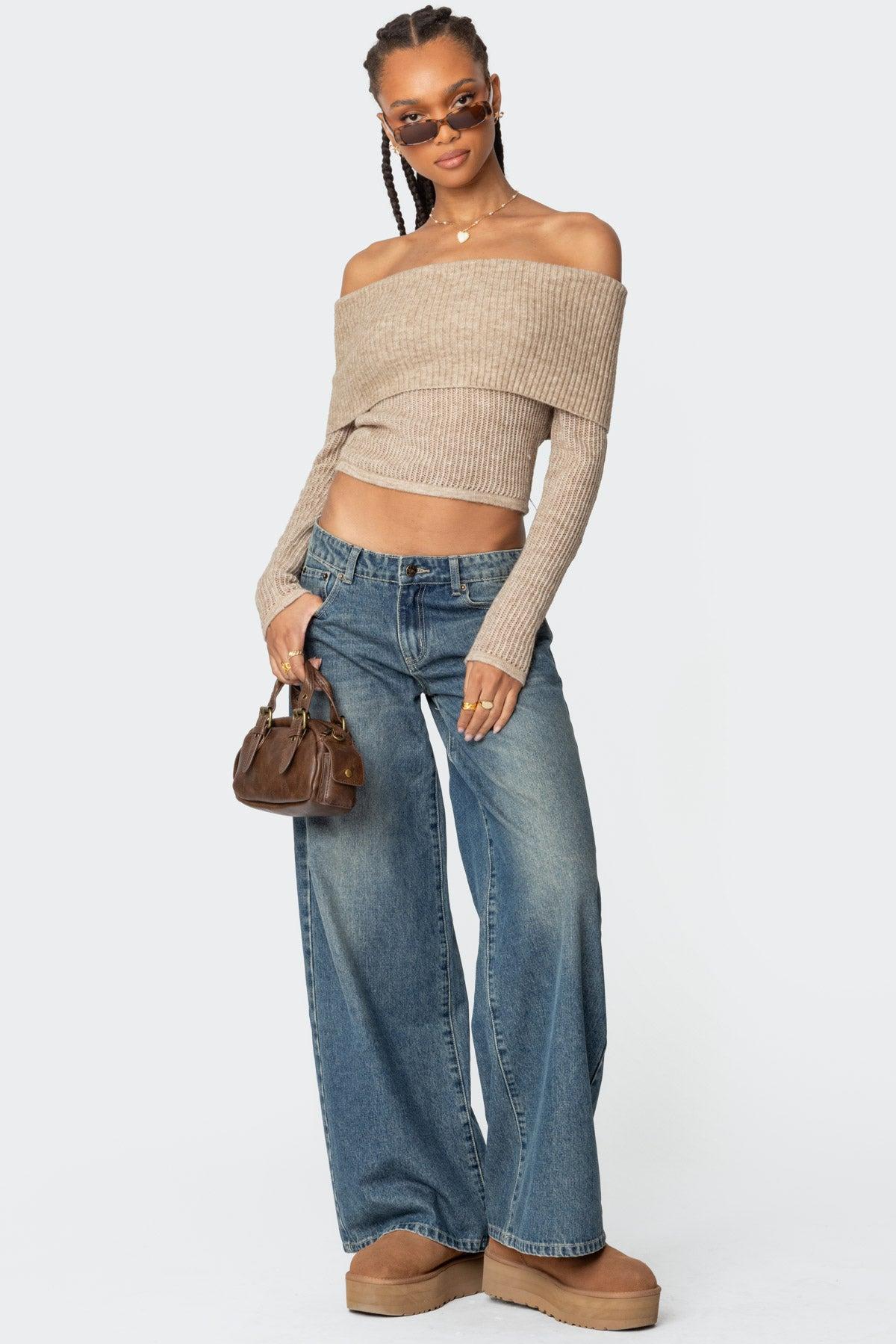 Lili Fold Over Knit Top Product Image