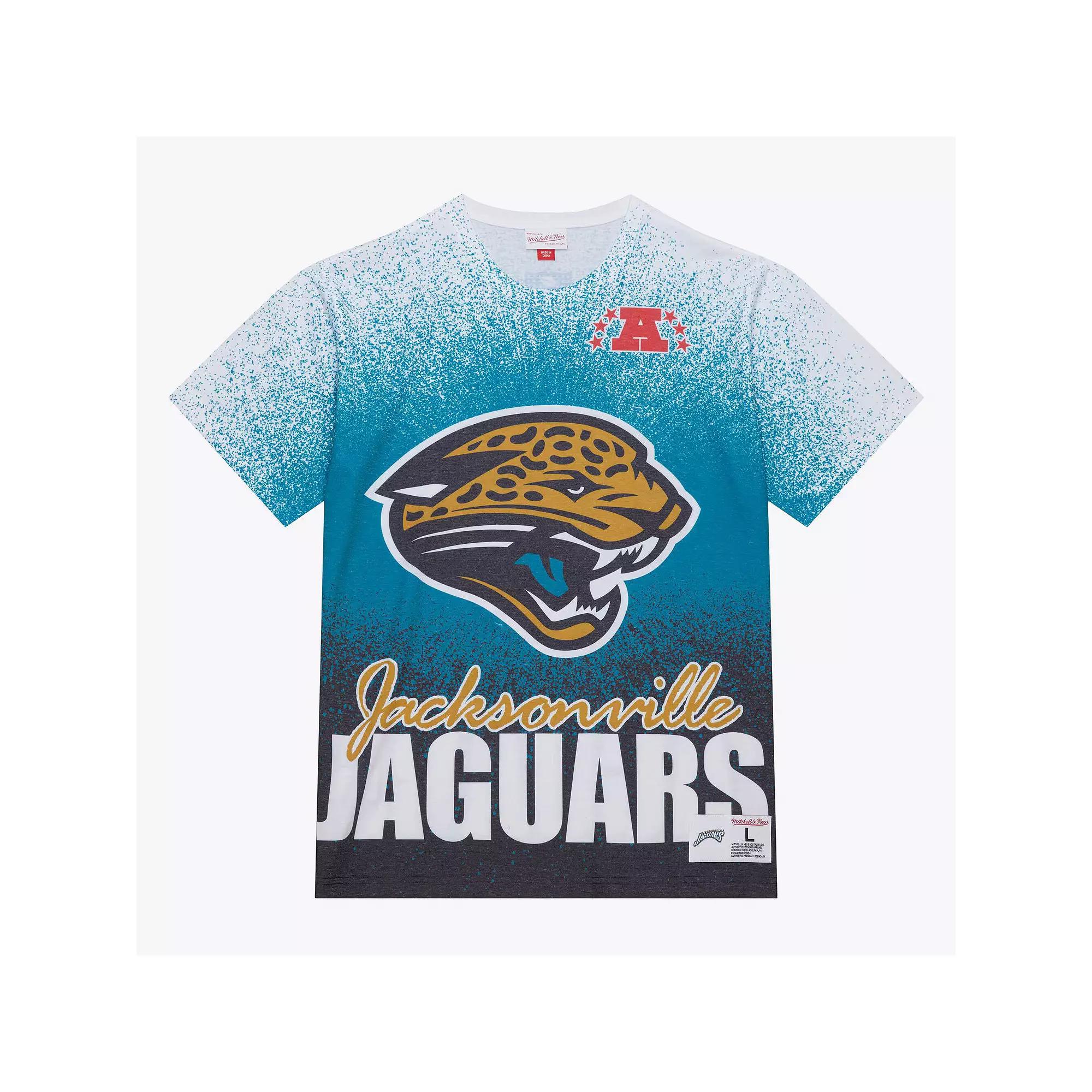 Men's Mitchell & Ness  White Jacksonville Jaguars Team Burst Vintage Logo T-Shirt, Size: XL Product Image