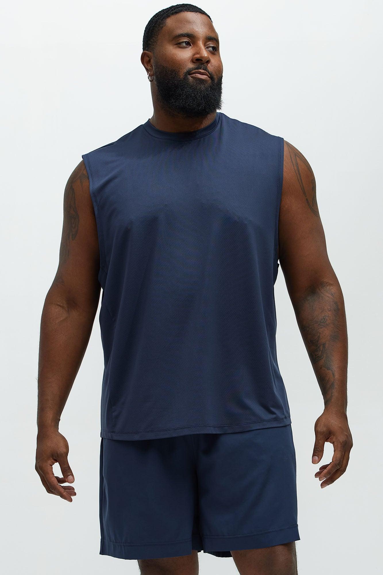 Vital Active Cut Off Tee - Navy Product Image