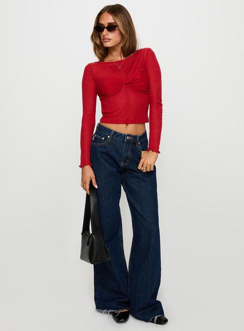 November Long Sleeve Top Red Product Image