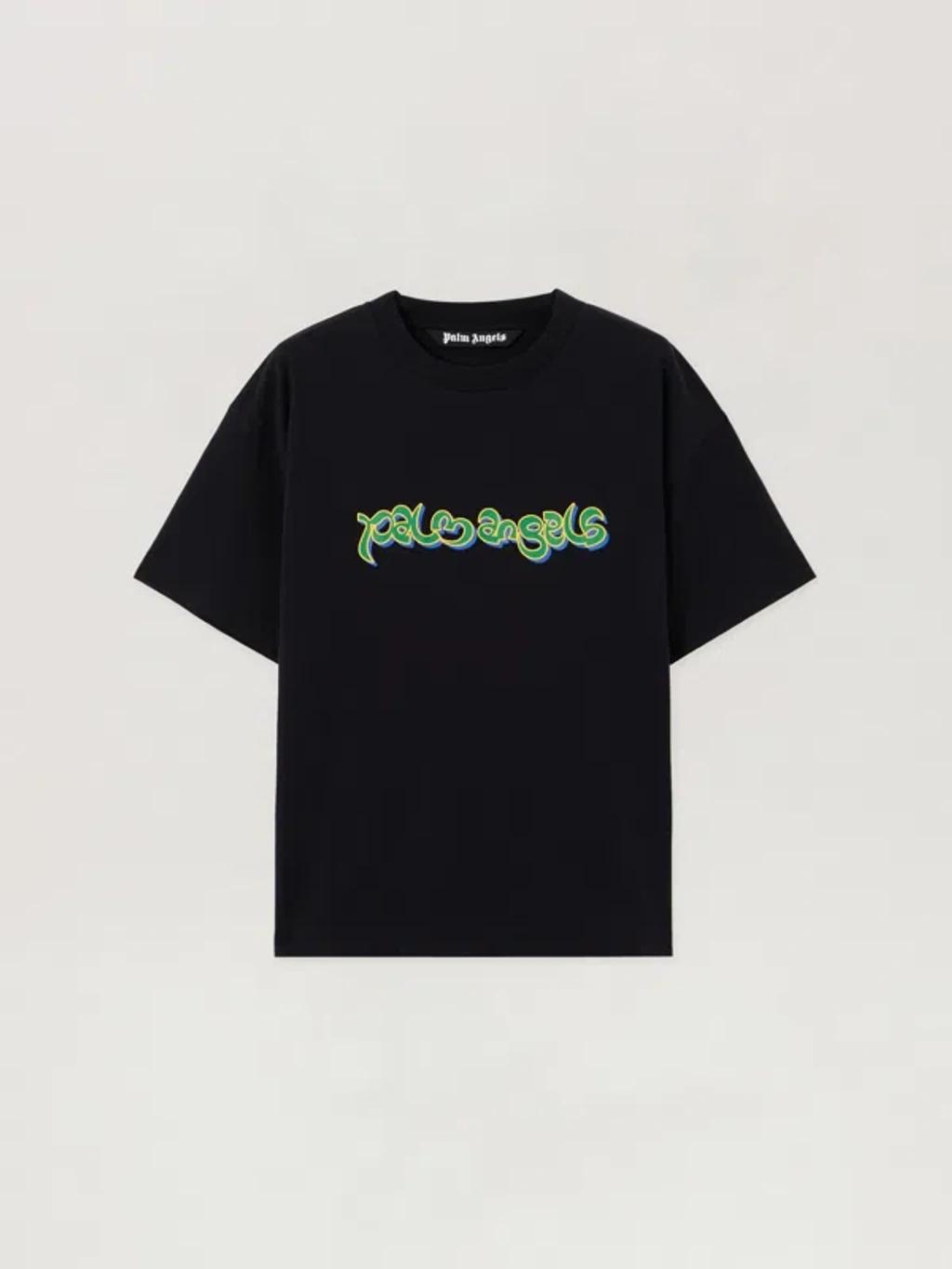 PALM ANGELS Thai Logo Cotton Graphic T-shirt In Multi Product Image