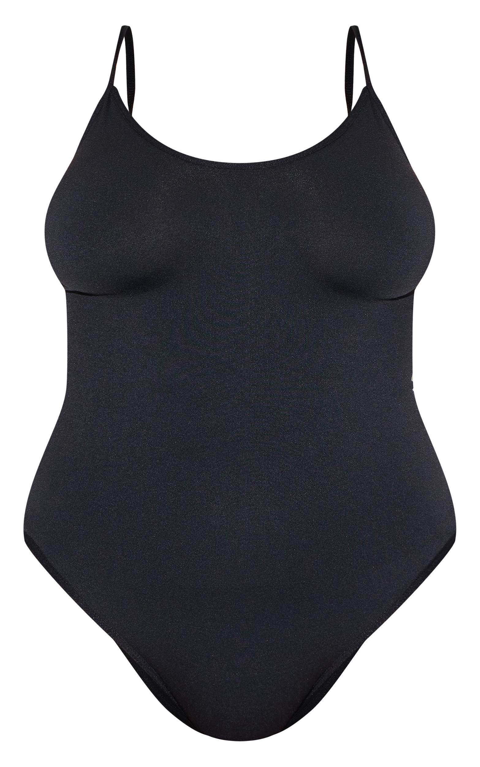 Black Seam Cupped Detail Bodysuit Product Image