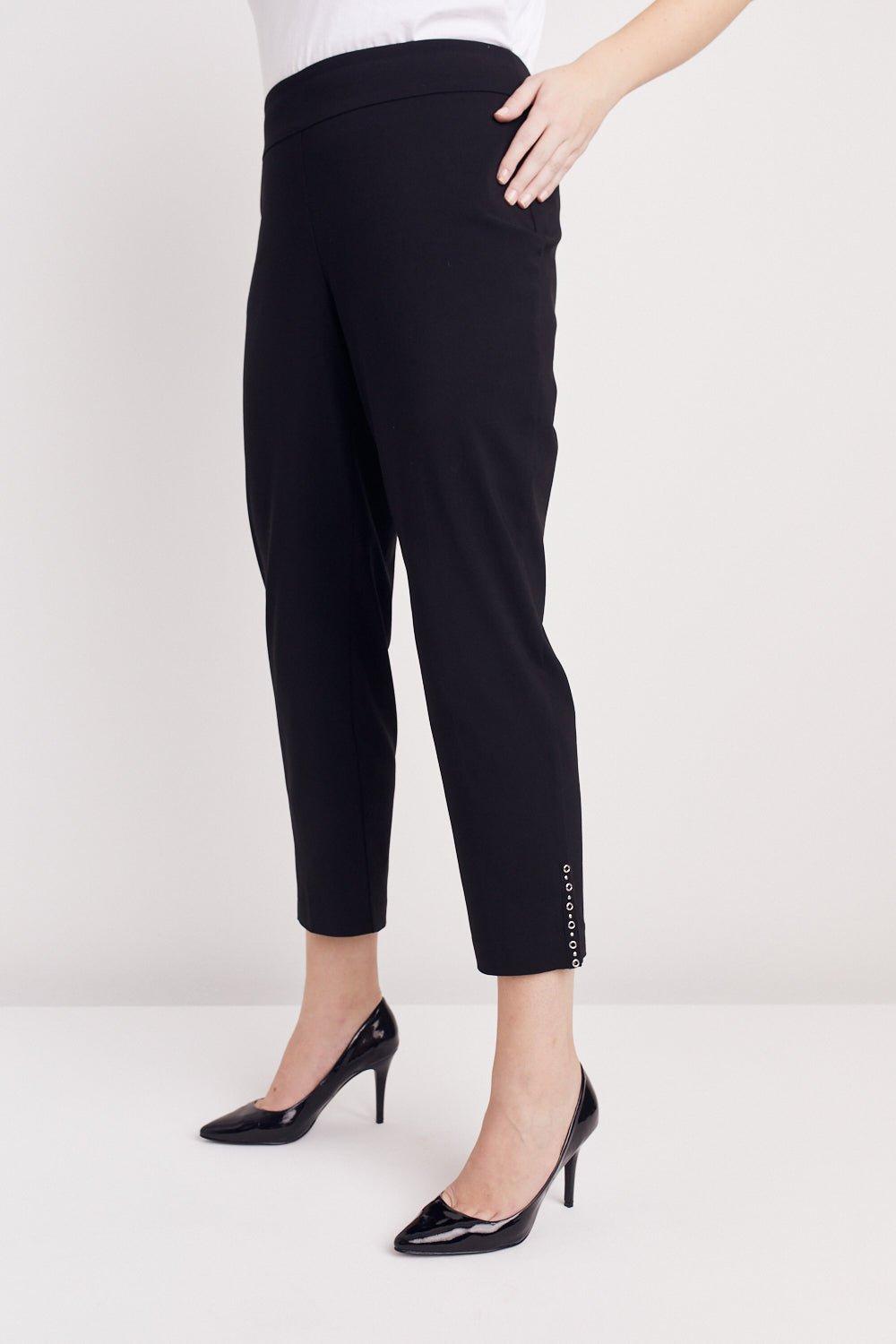 Roz & Ali™ Tummy Control Millennium Ankle Pant With Grommet Rivet Tape Trim - Plus Product Image