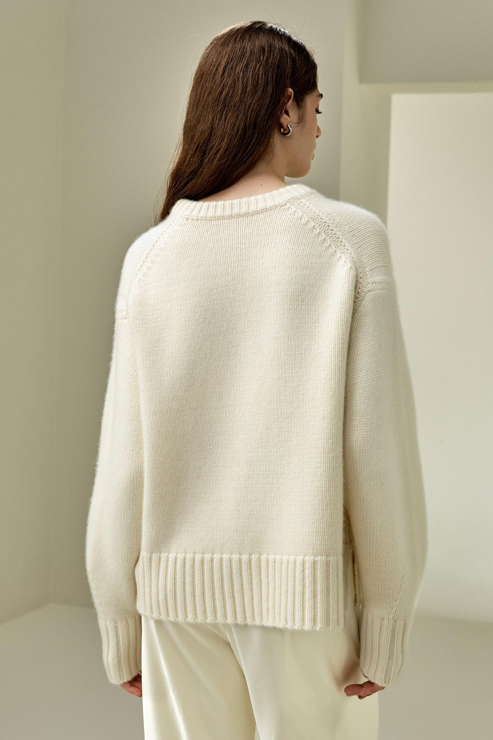 Boxy Crewneck Cashmere Sweater Product Image