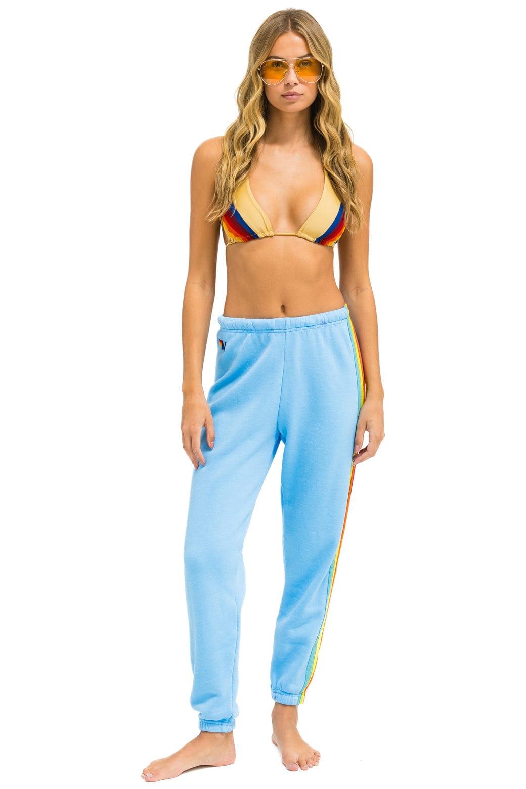 5 STRIPE SWEATPANTS - SKY // RAINBOW Female Product Image