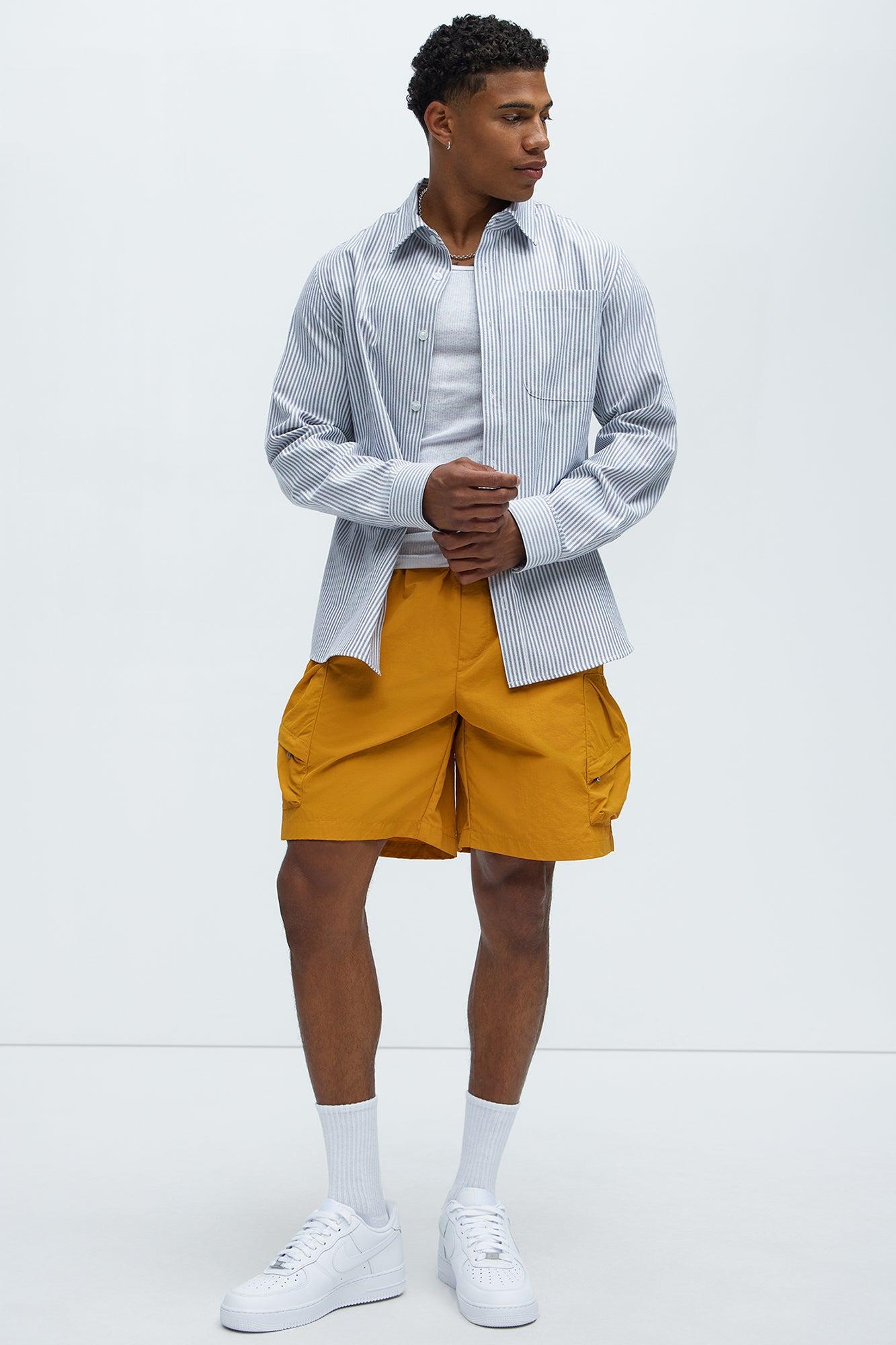Take A Hike Cargo Shorts - Yellow Product Image