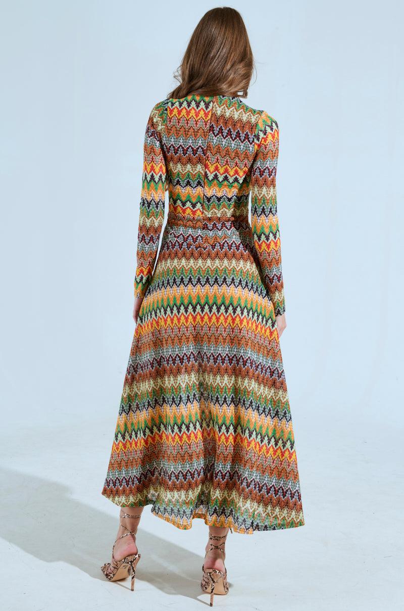 BAYLEE ABSTRACT PRINT KNIT MAXI DRESS Product Image
